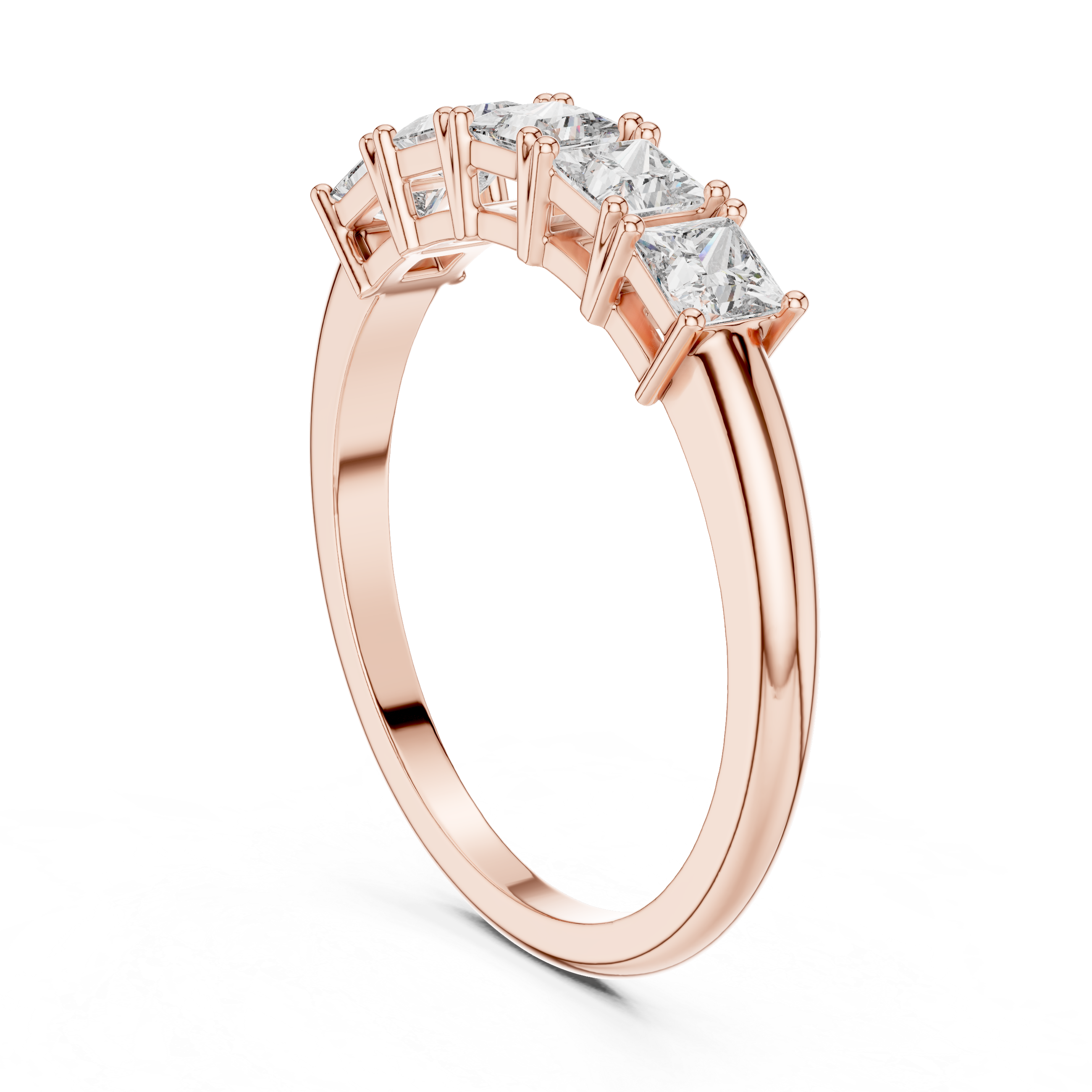 Princess Cut Lab Diamond Half Eternity Ring
