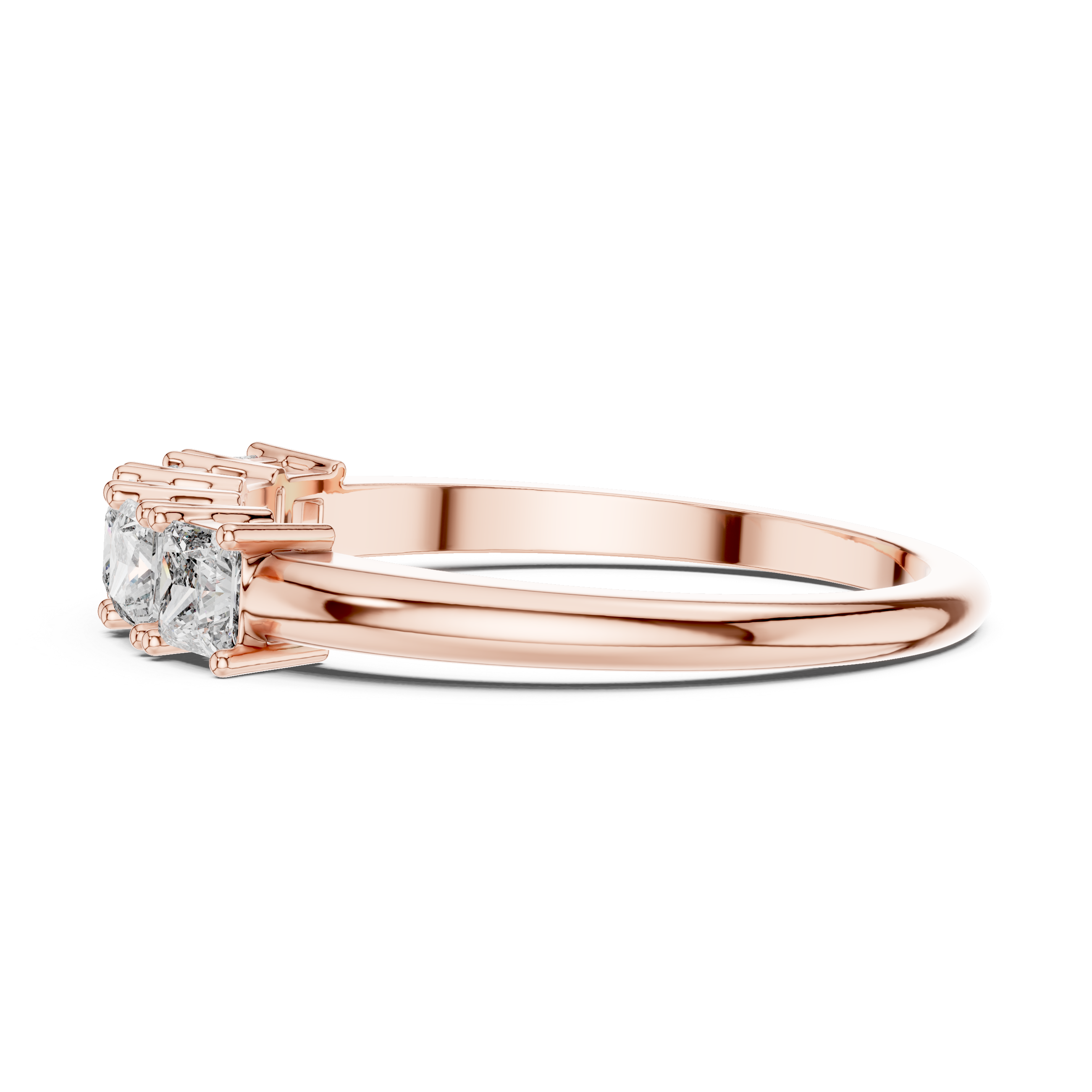 Princess Cut Lab Diamond Half Eternity Ring