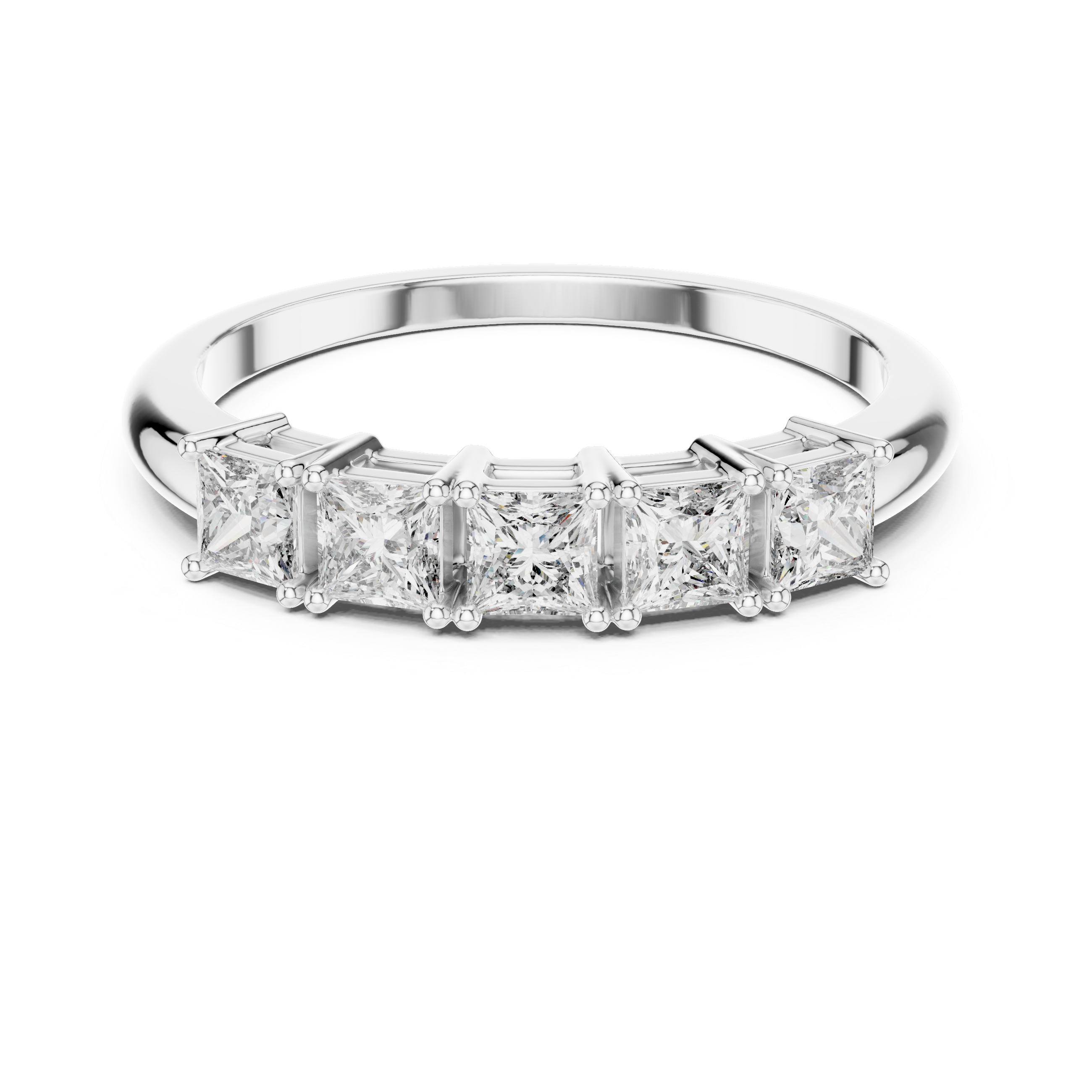 Princess Cut Lab Diamond Half Eternity Ring