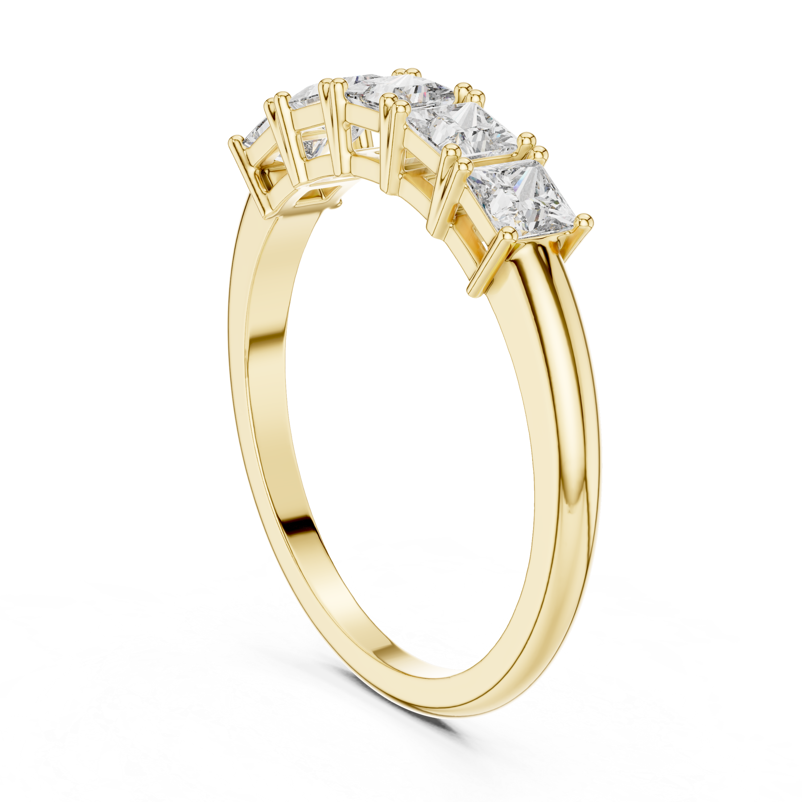 Princess Cut Lab Diamond Half Eternity Ring