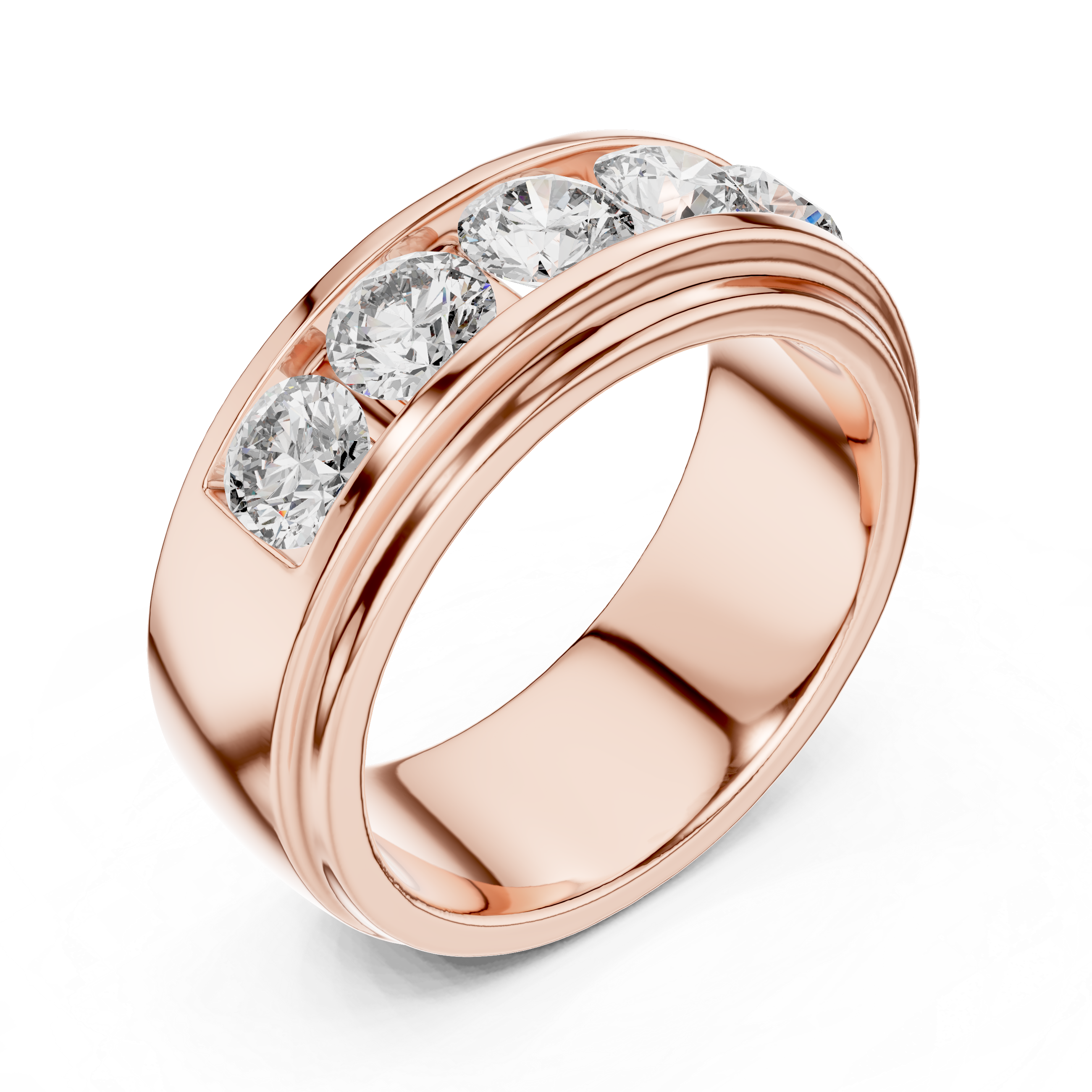 Diamond Channel Set Wedding Band