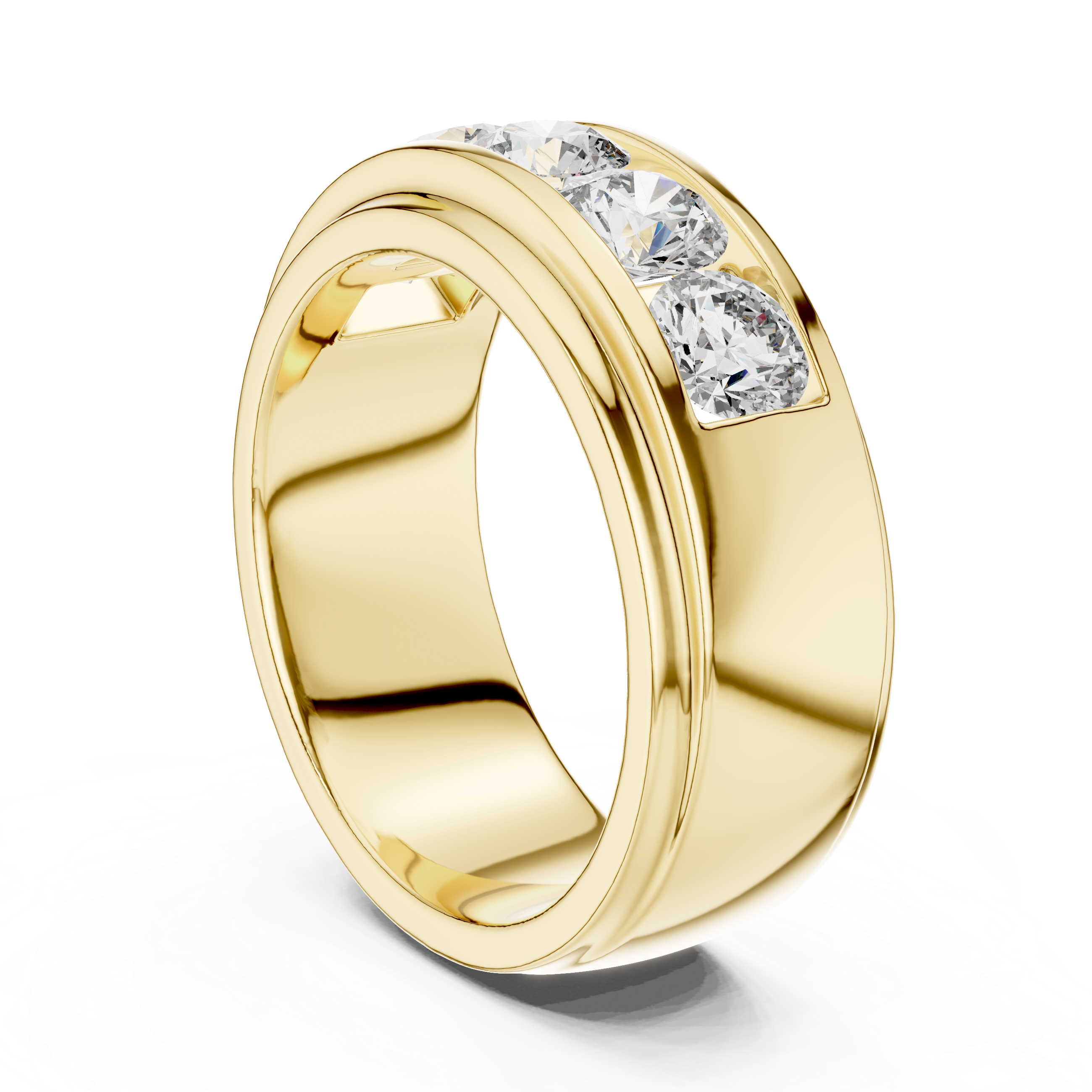 Diamond Channel Set Wedding Band