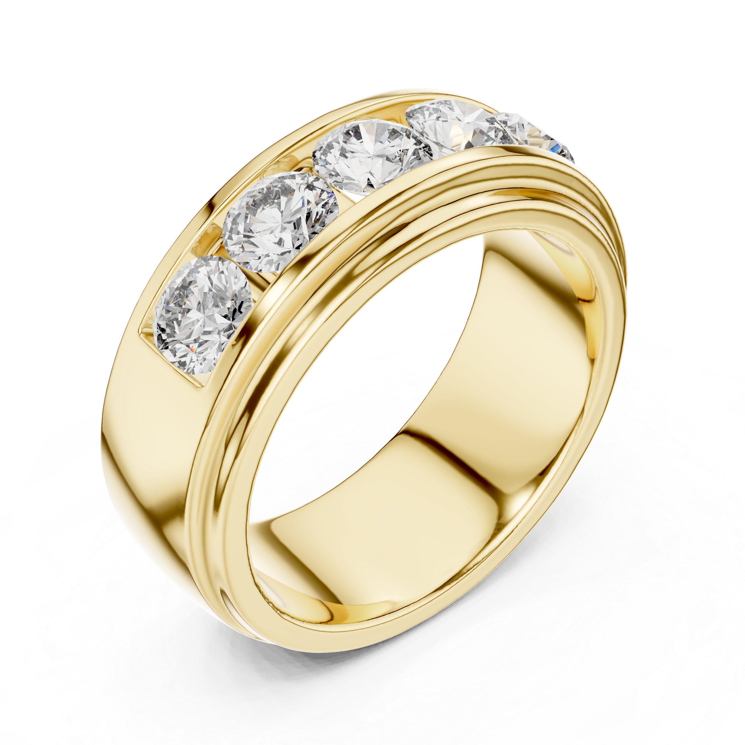 Diamond Channel Set Wedding Band