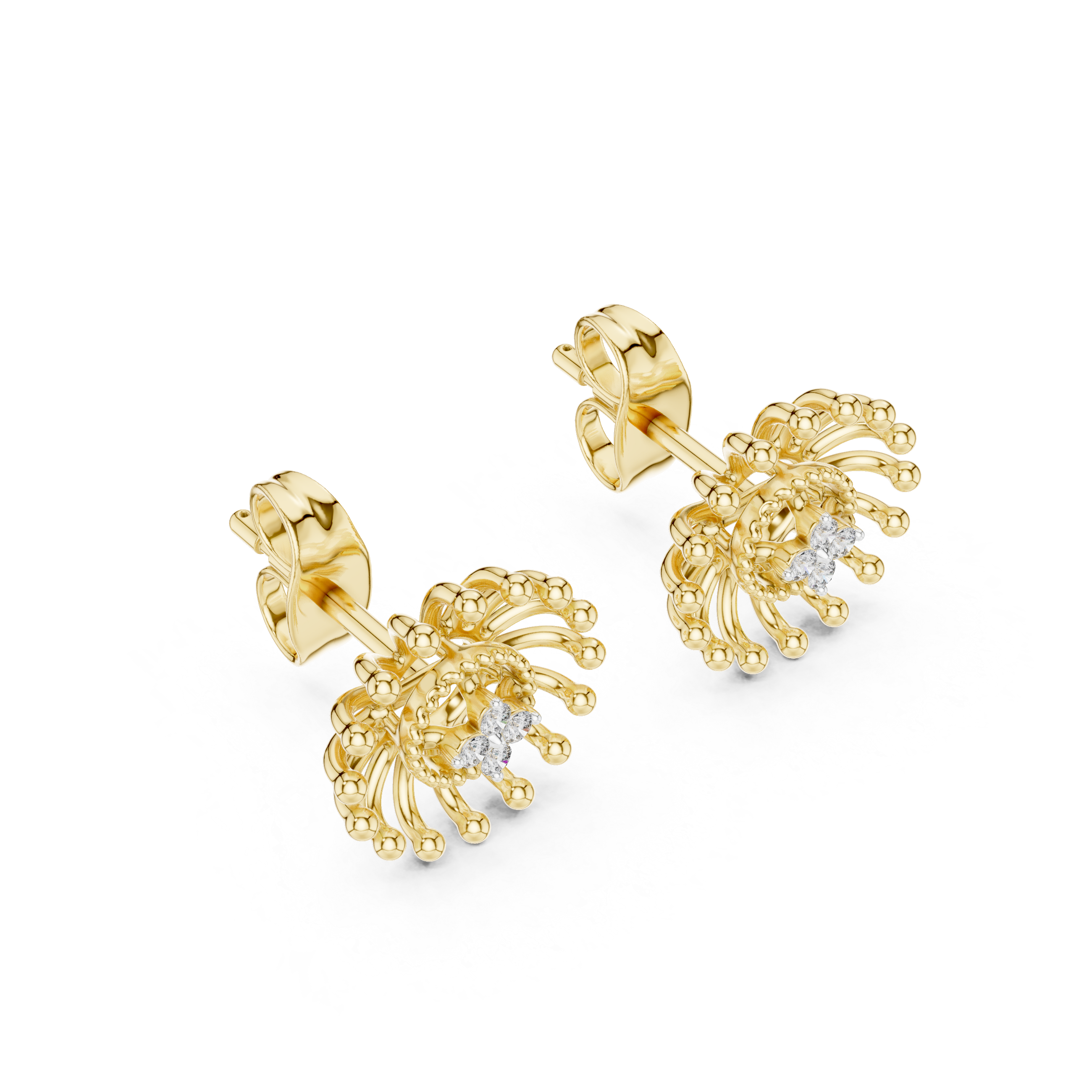 Celestial Sunburst Fireworks Stud Earrings
