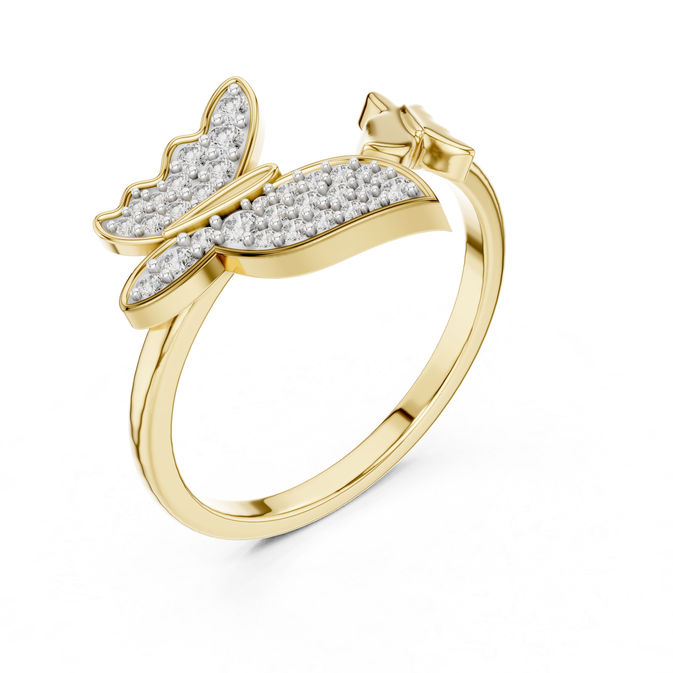 Dual Butterfly Bypass Ring | Toi et Moi Flutter Ring
