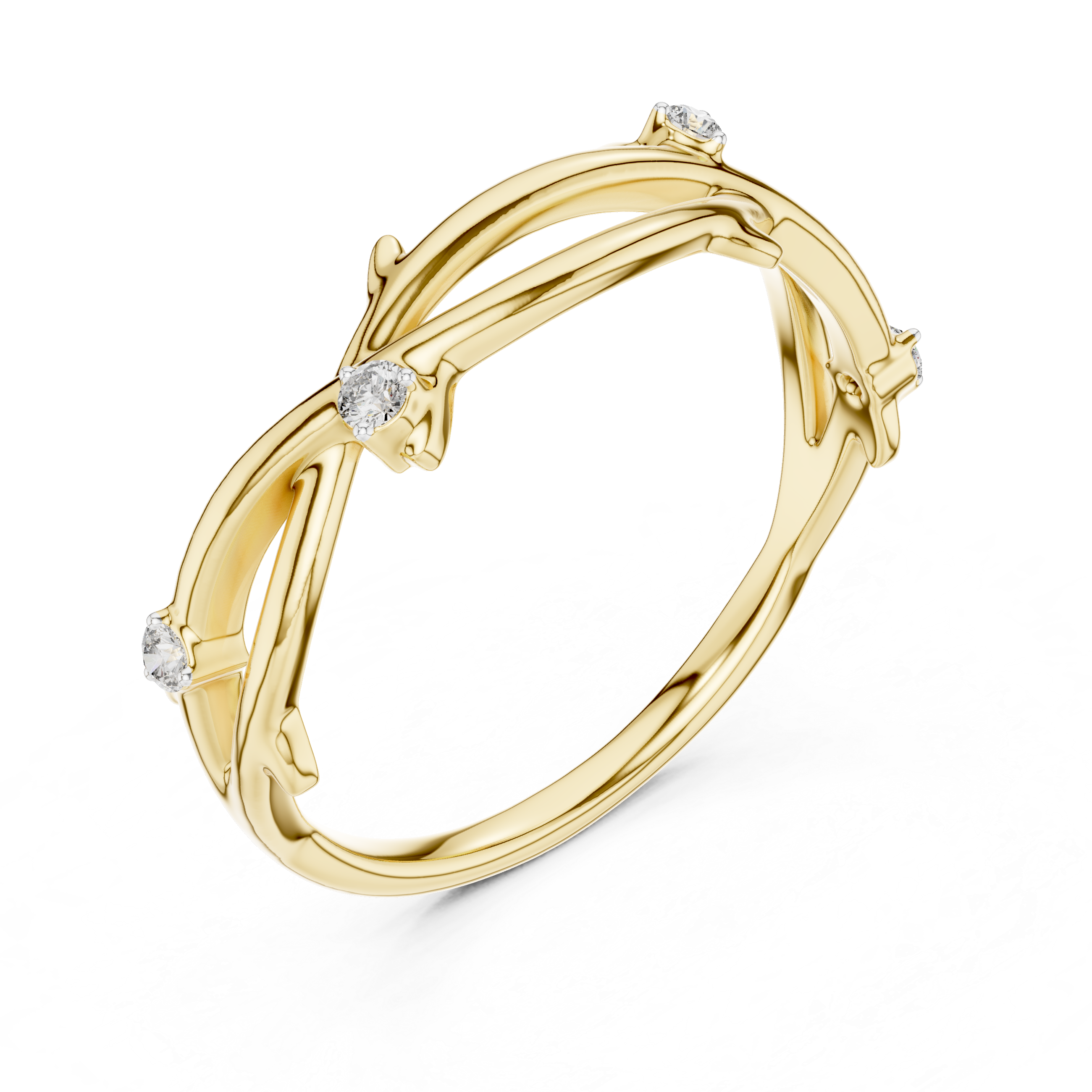 Nature-Inspired Vine Branch Ring - (Amara Organic Twig Band)