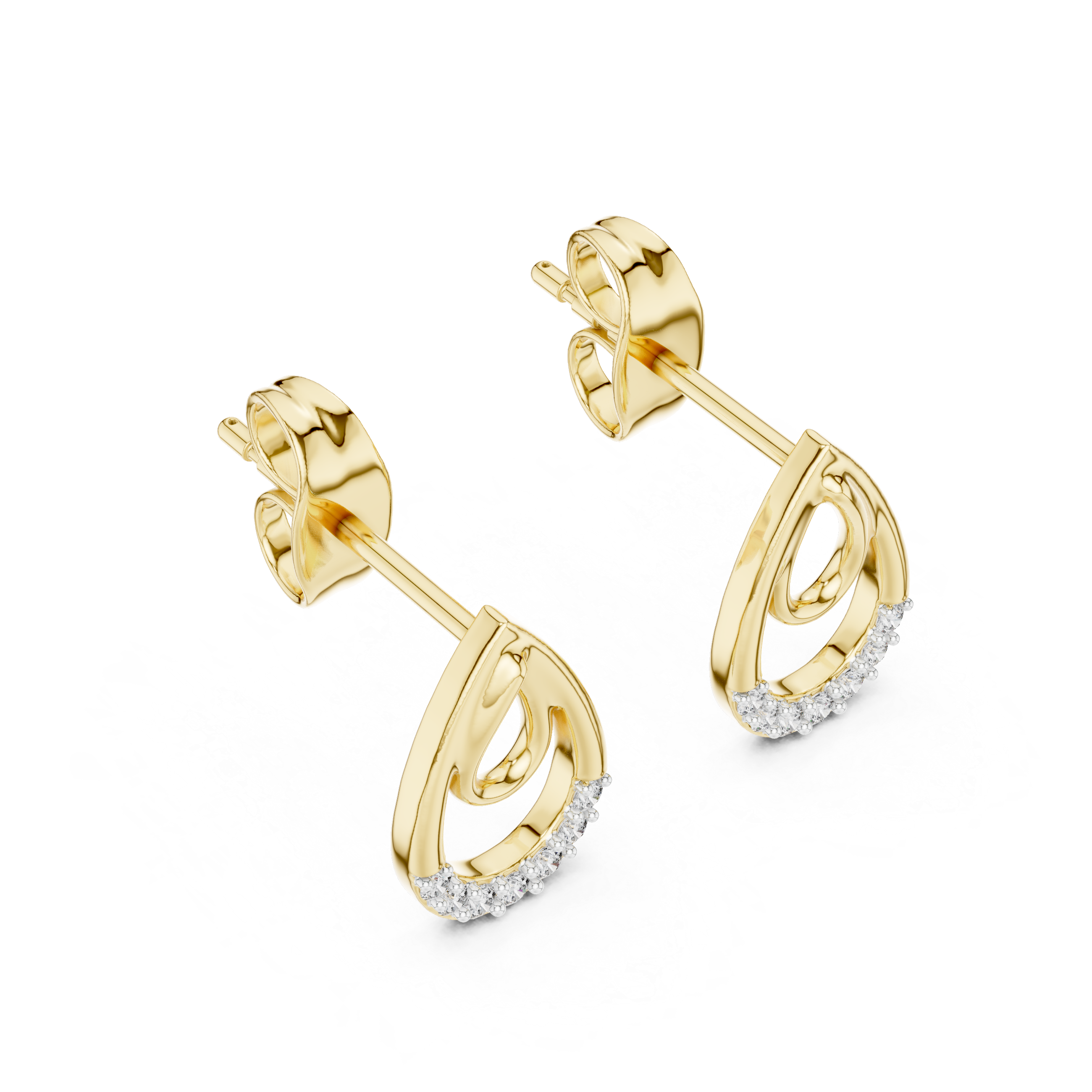 Open Teardrop Stud Earrings