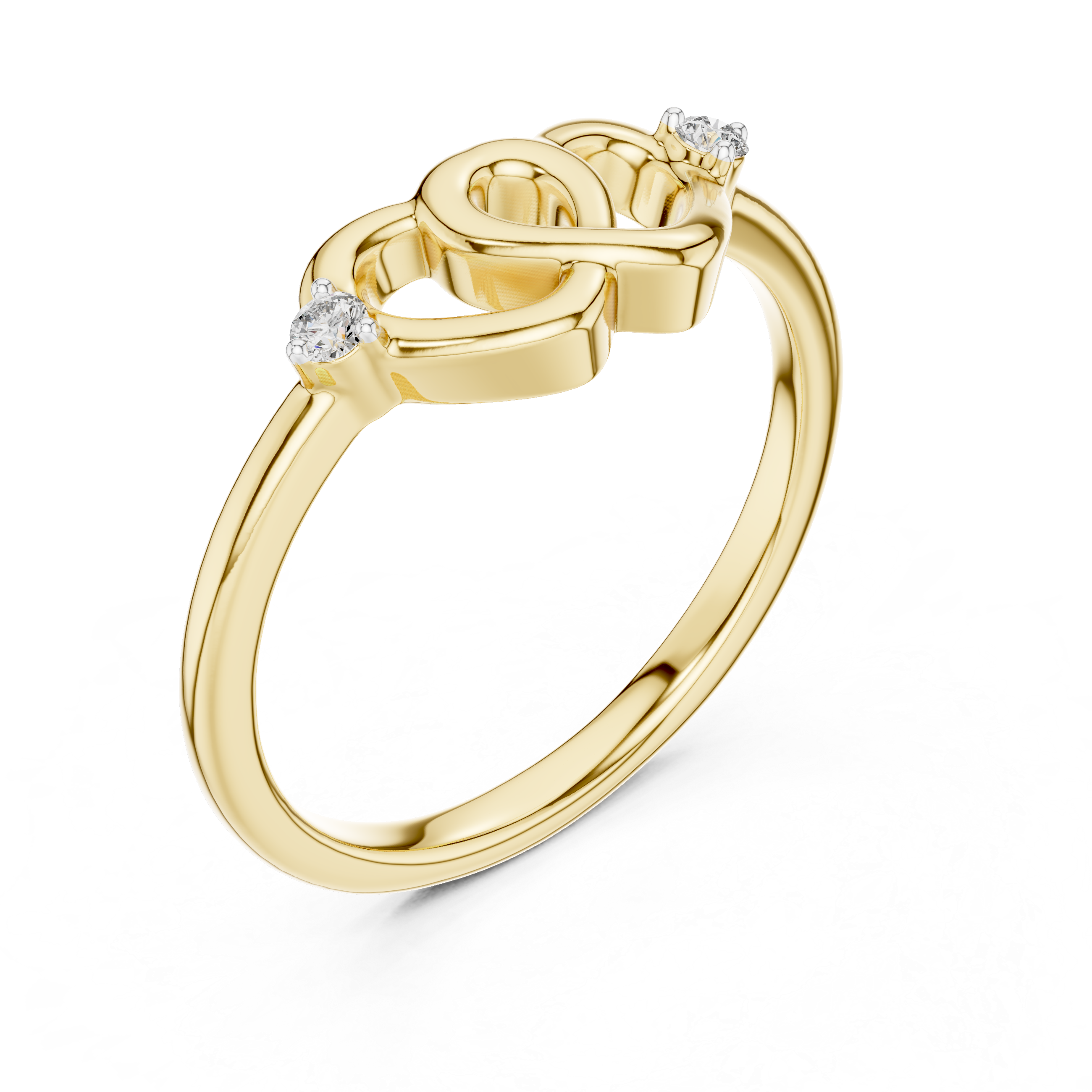 Interlocking Twin Heart Diamond Ring