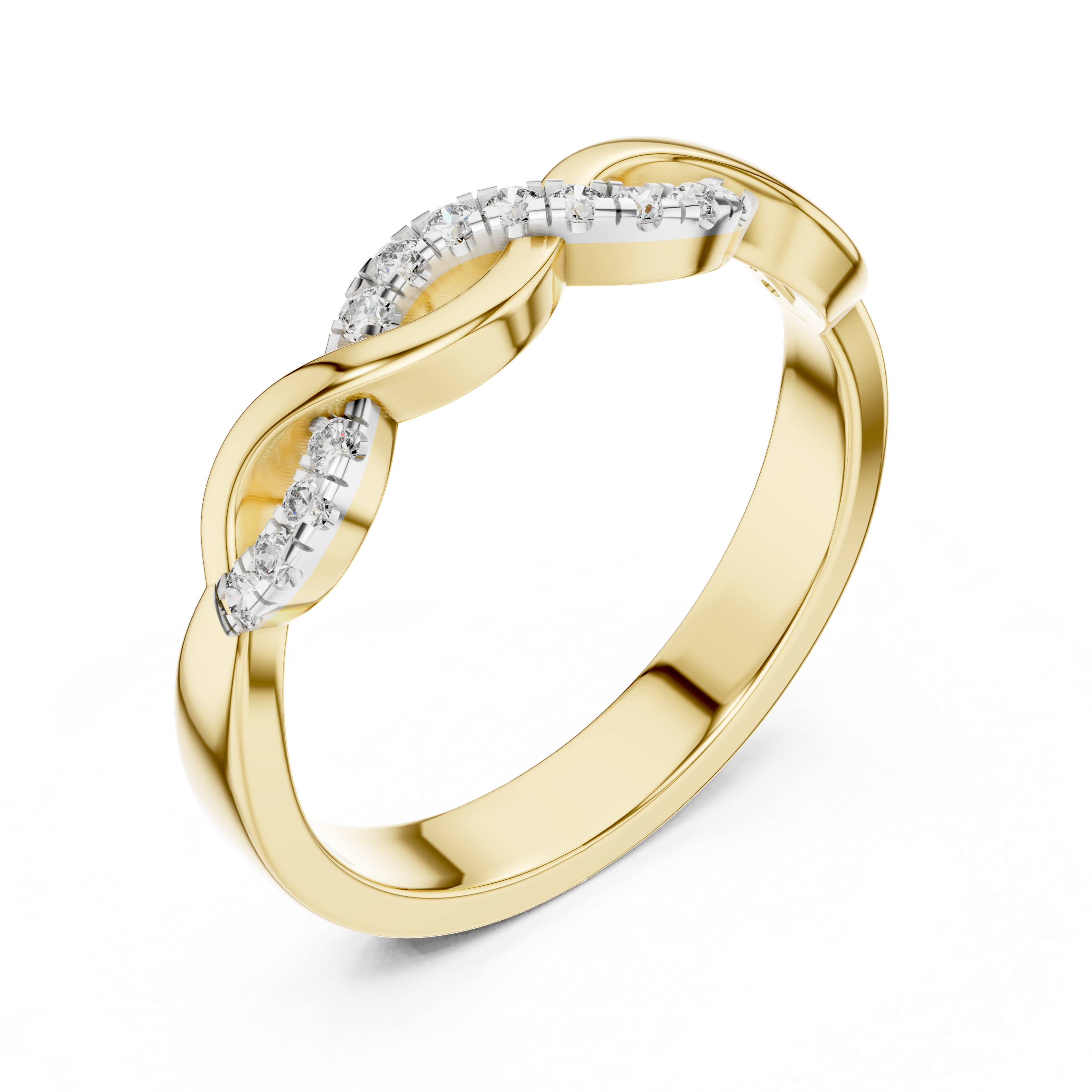 Infinity Twist Band Ring - Diamond