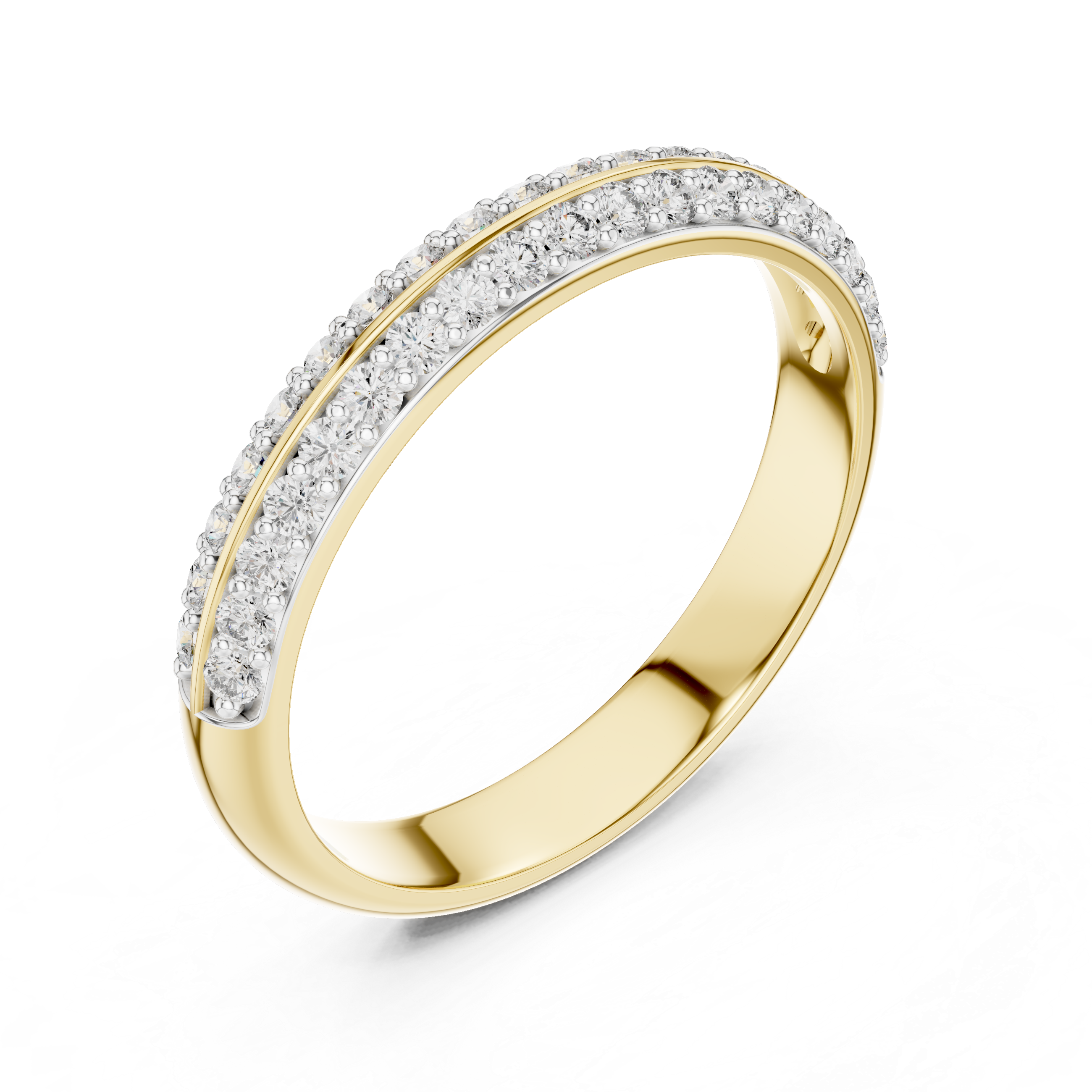 Double Row Diamond Eternity Band | Micropavé Wedding Ring