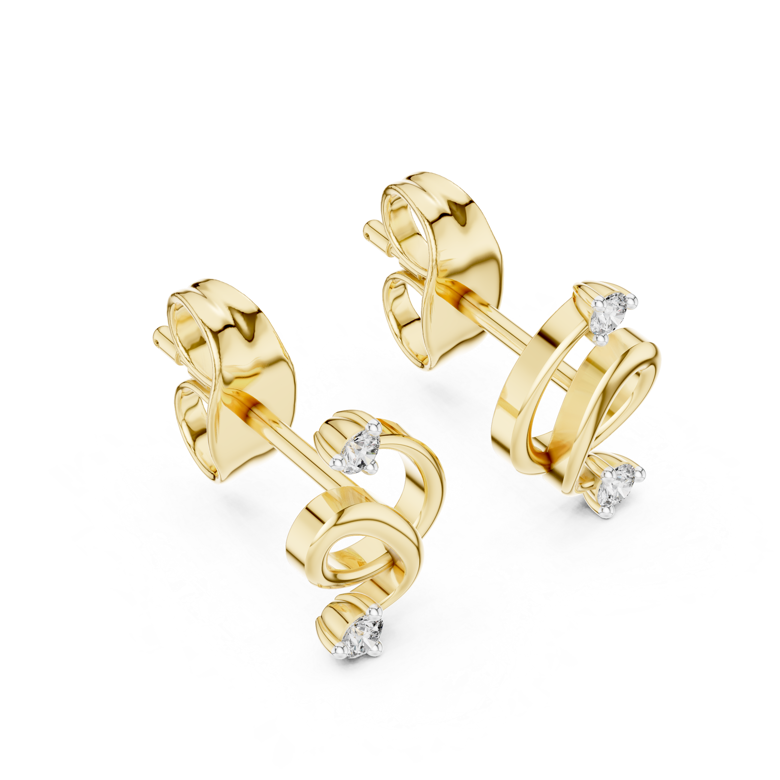 Elegant Spiral Ribbon Stud Earrings