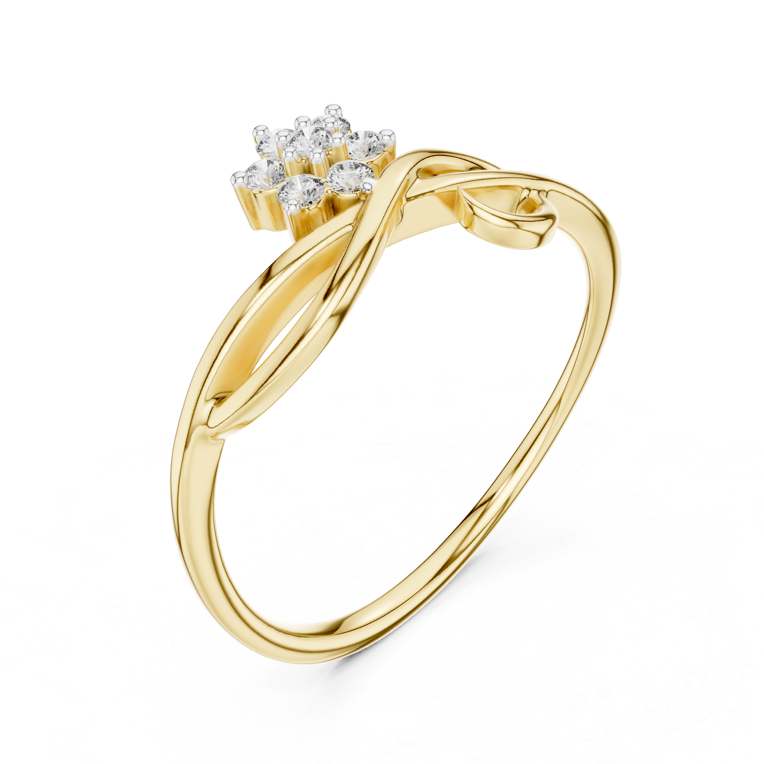 Flower Cluster Infinity Bypass Ring