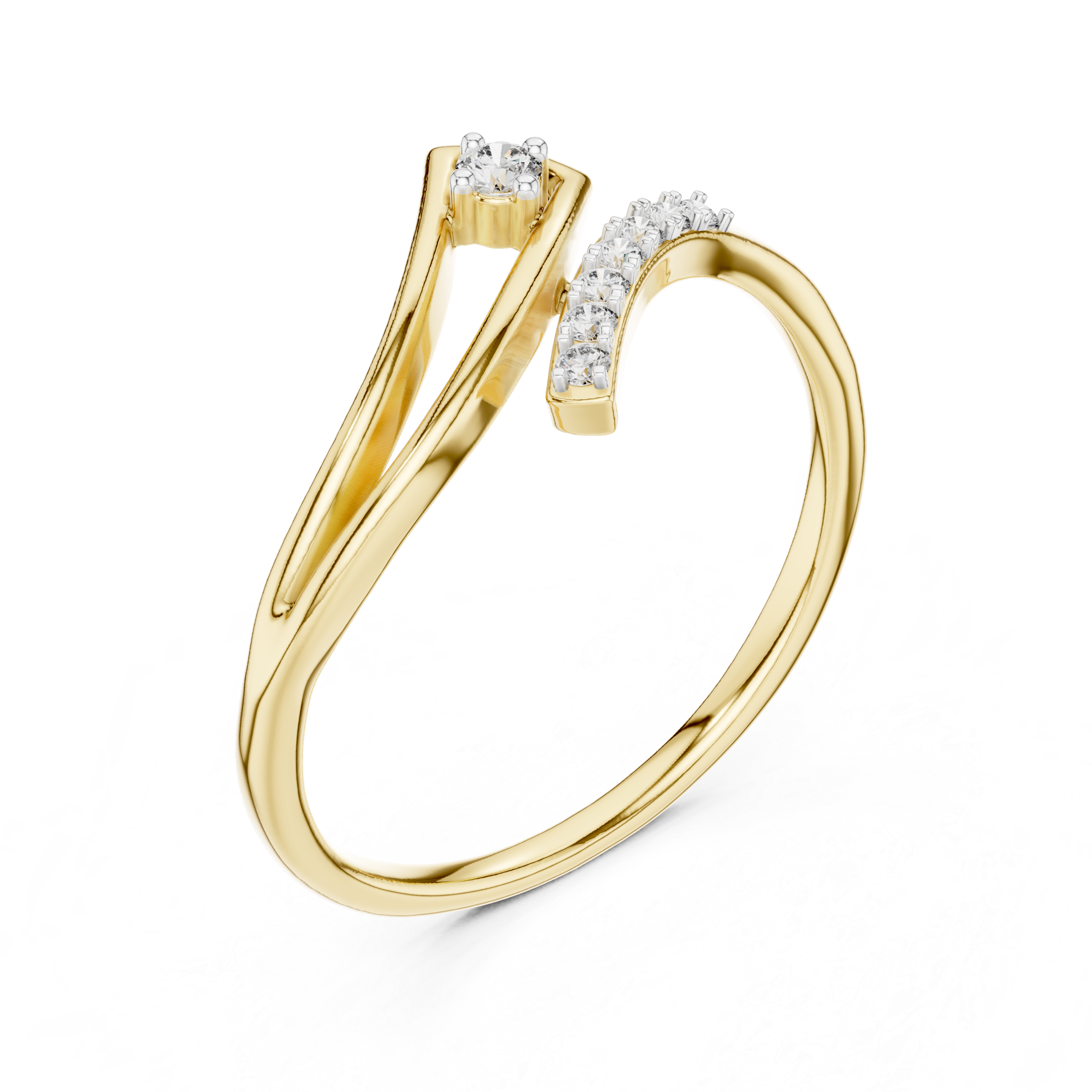 Crux Asymmetrical Bypass Diamond Ring