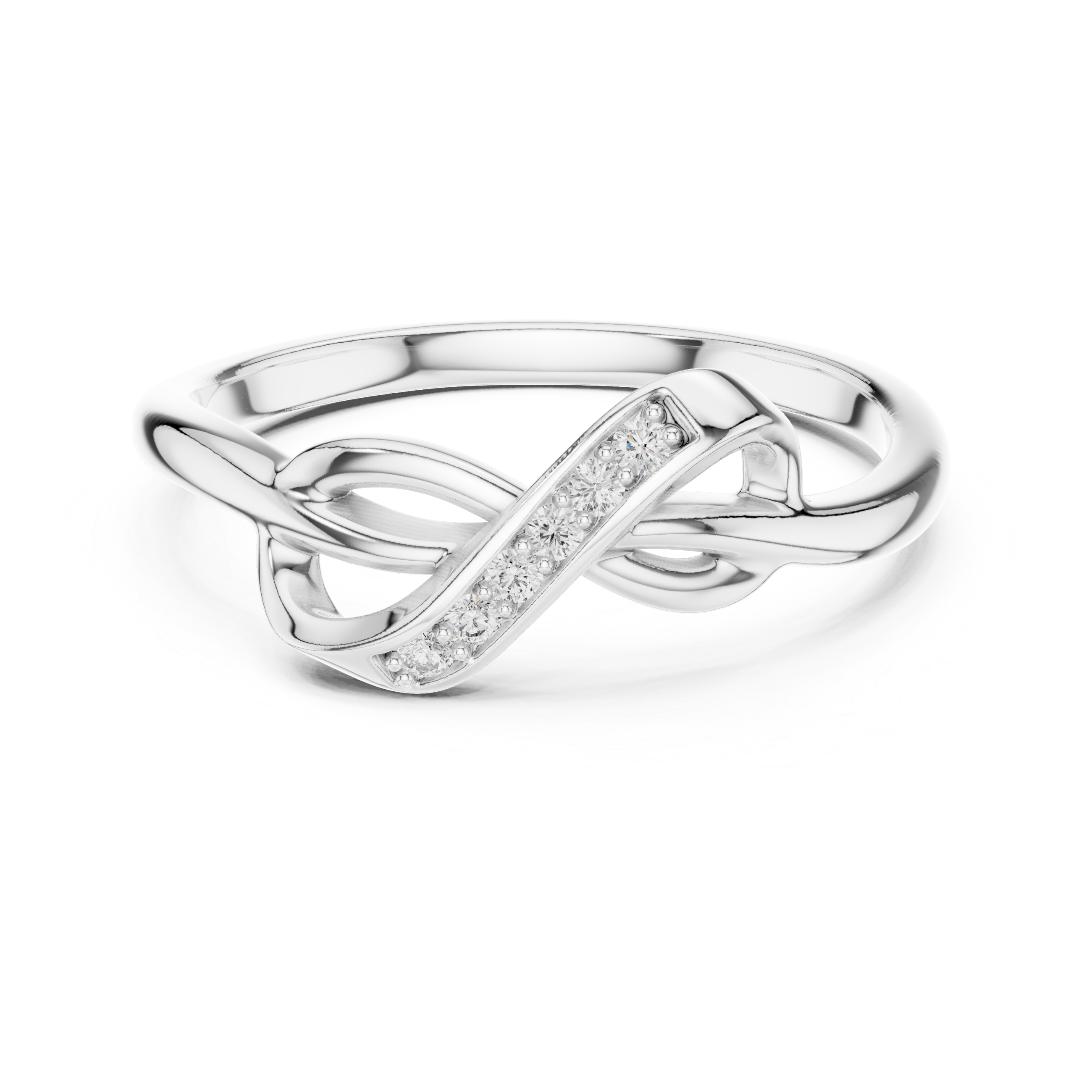 Infinity Twist Ribbon Ring | Elegant Pave Band