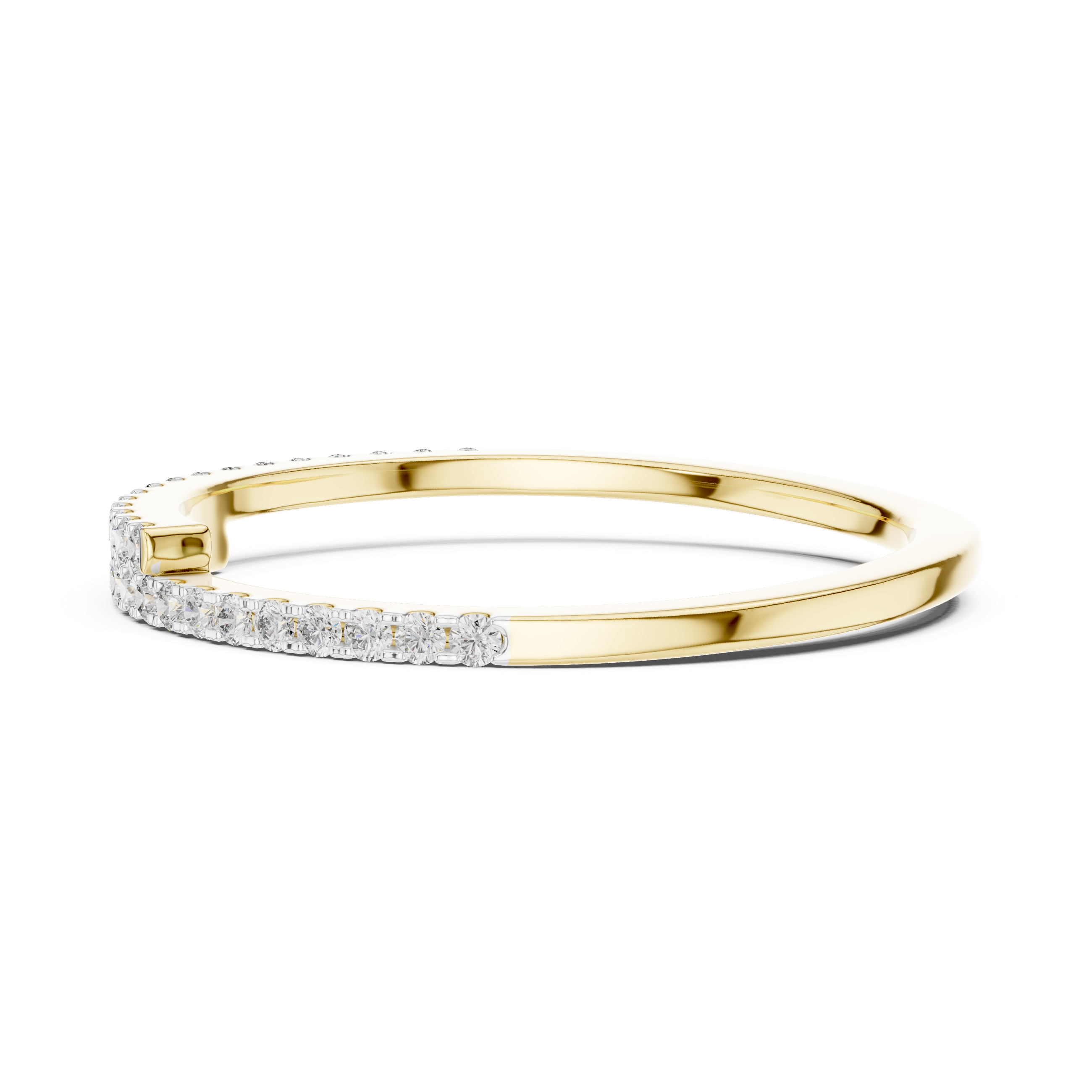 Dual-Row Floating Diamond Bypass Band Ring