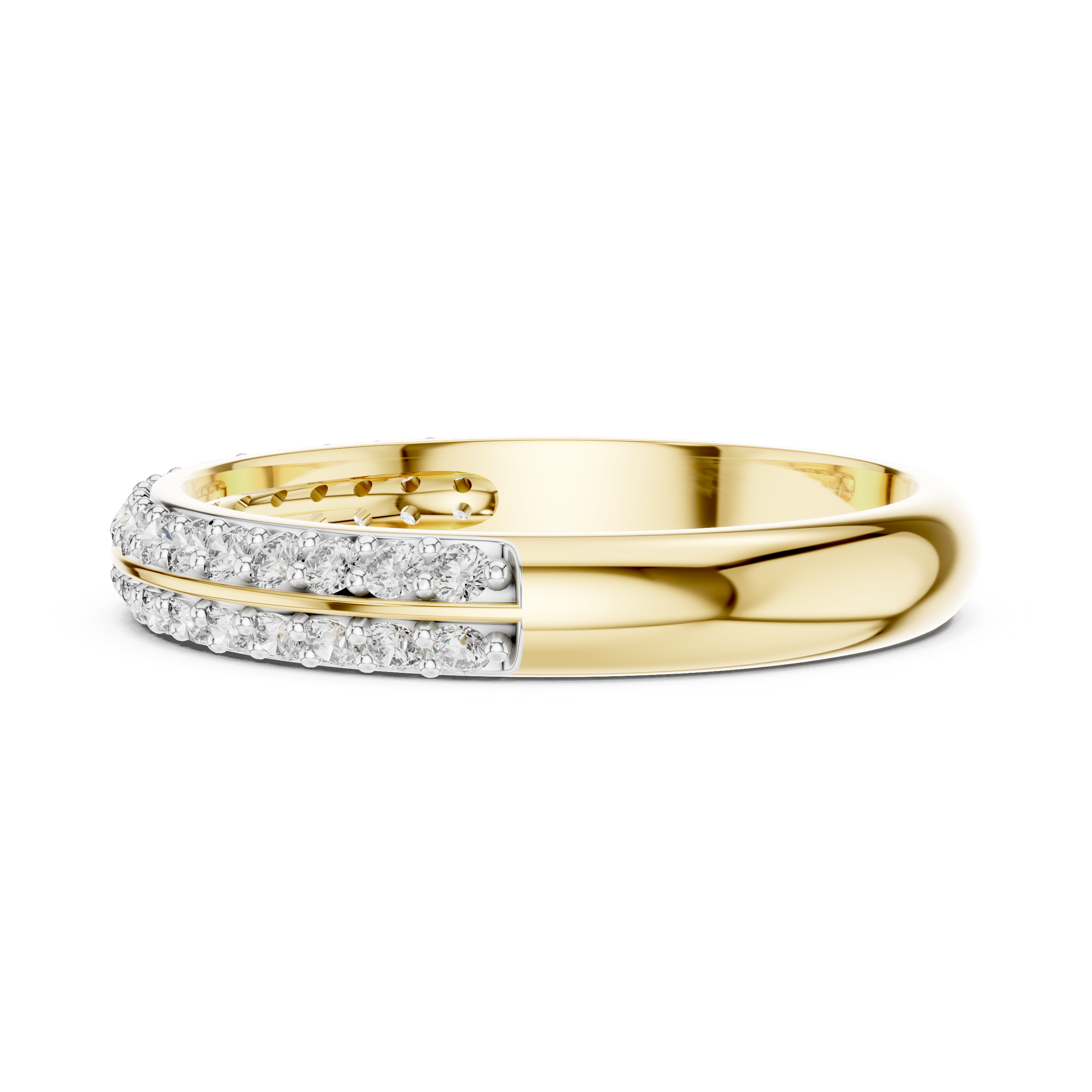 Double Row Diamond Eternity Band | Micropavé Wedding Ring