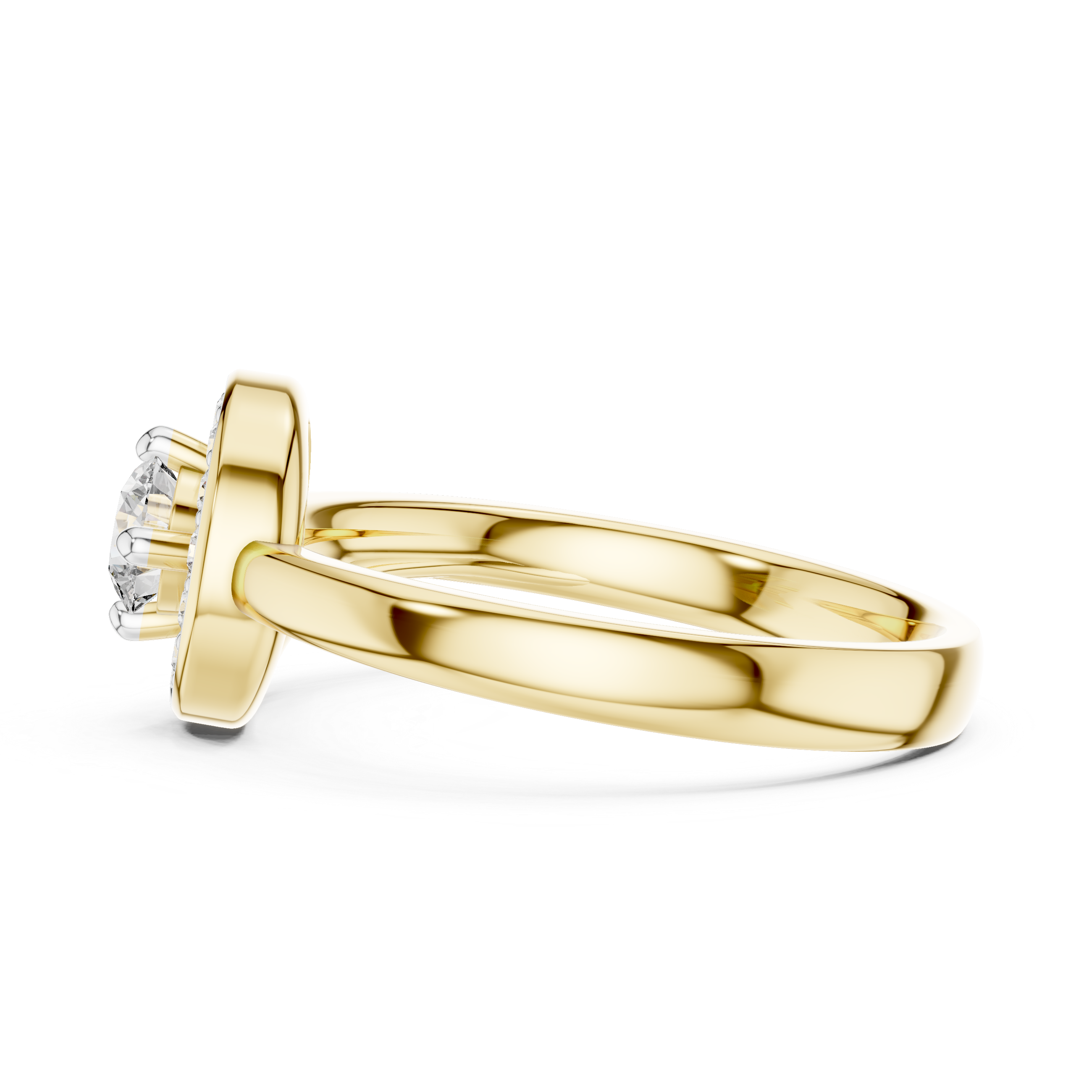 Aura Spiral Bypass Round Cut Diamond Ring