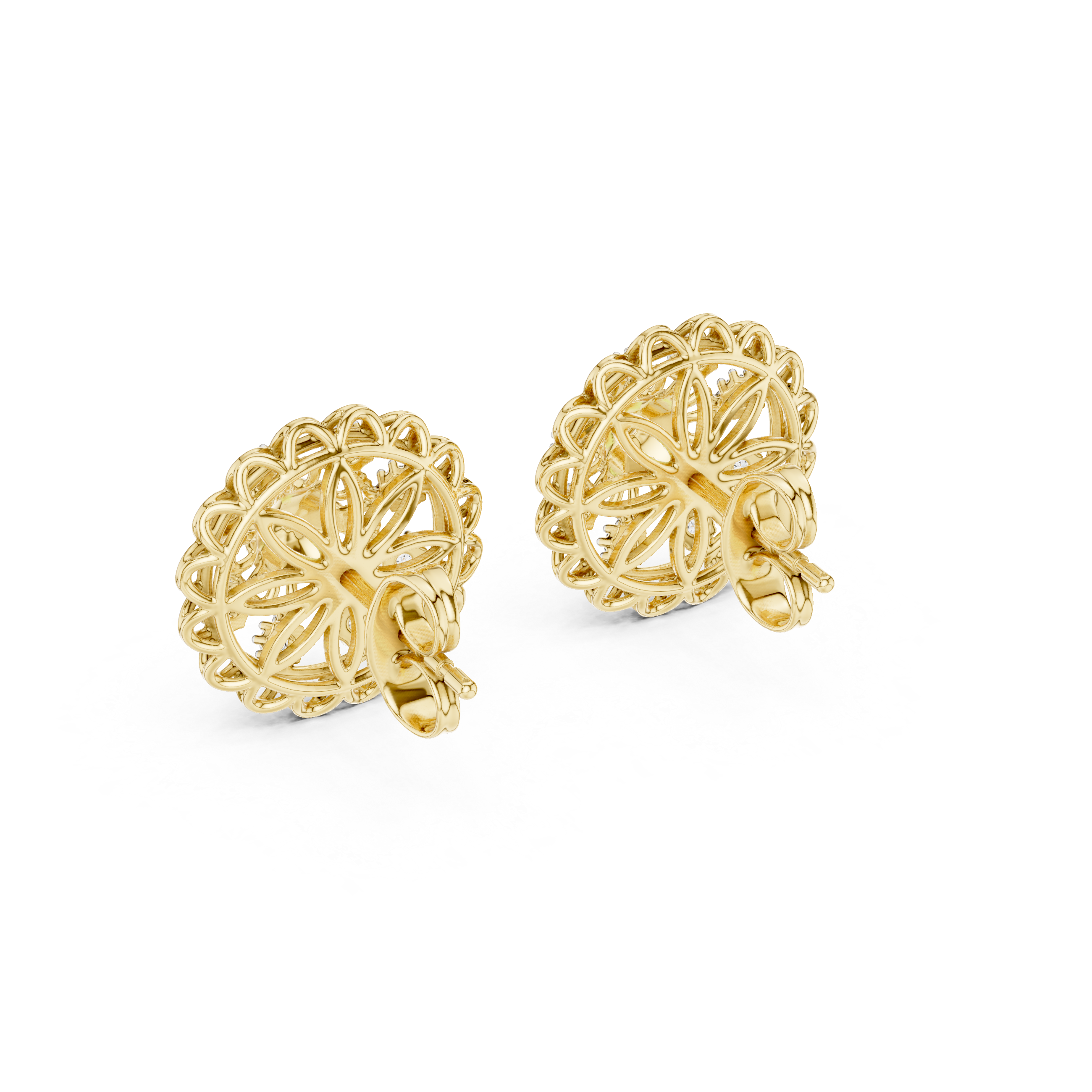 Mandala Floral Blossom Stud Earrings