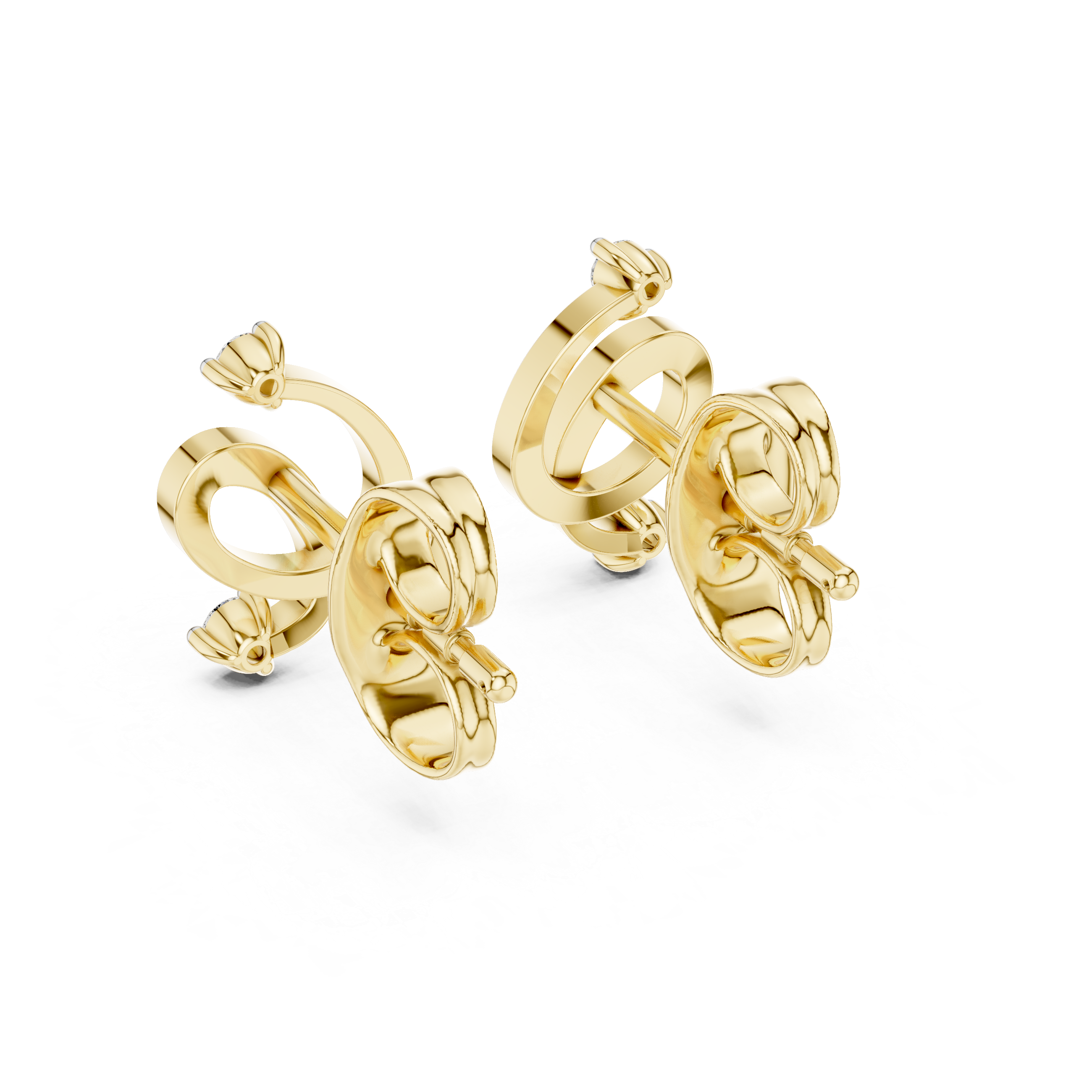Elegant Spiral Ribbon Stud Earrings