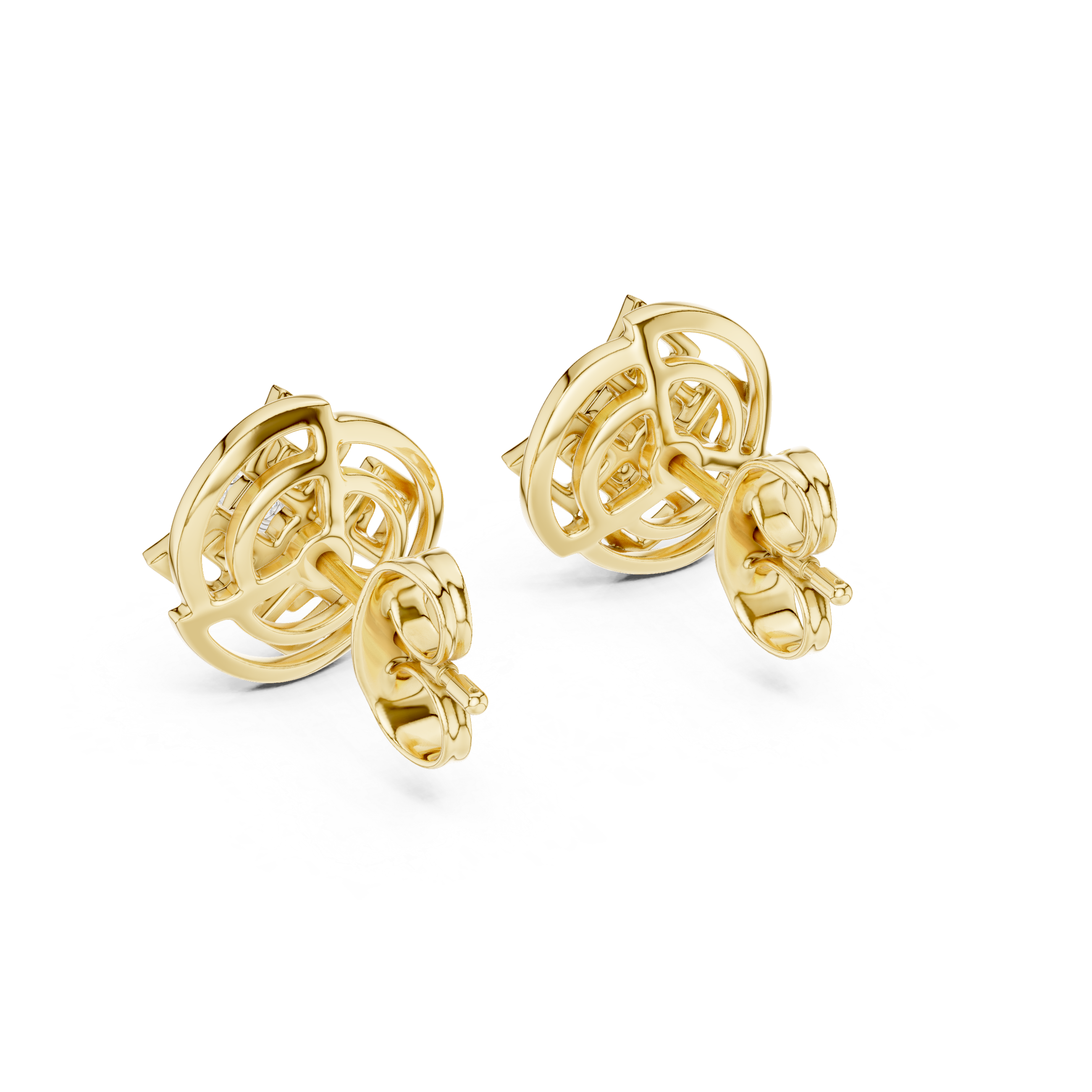 Sacred Lotus Mandala Stud Earrings