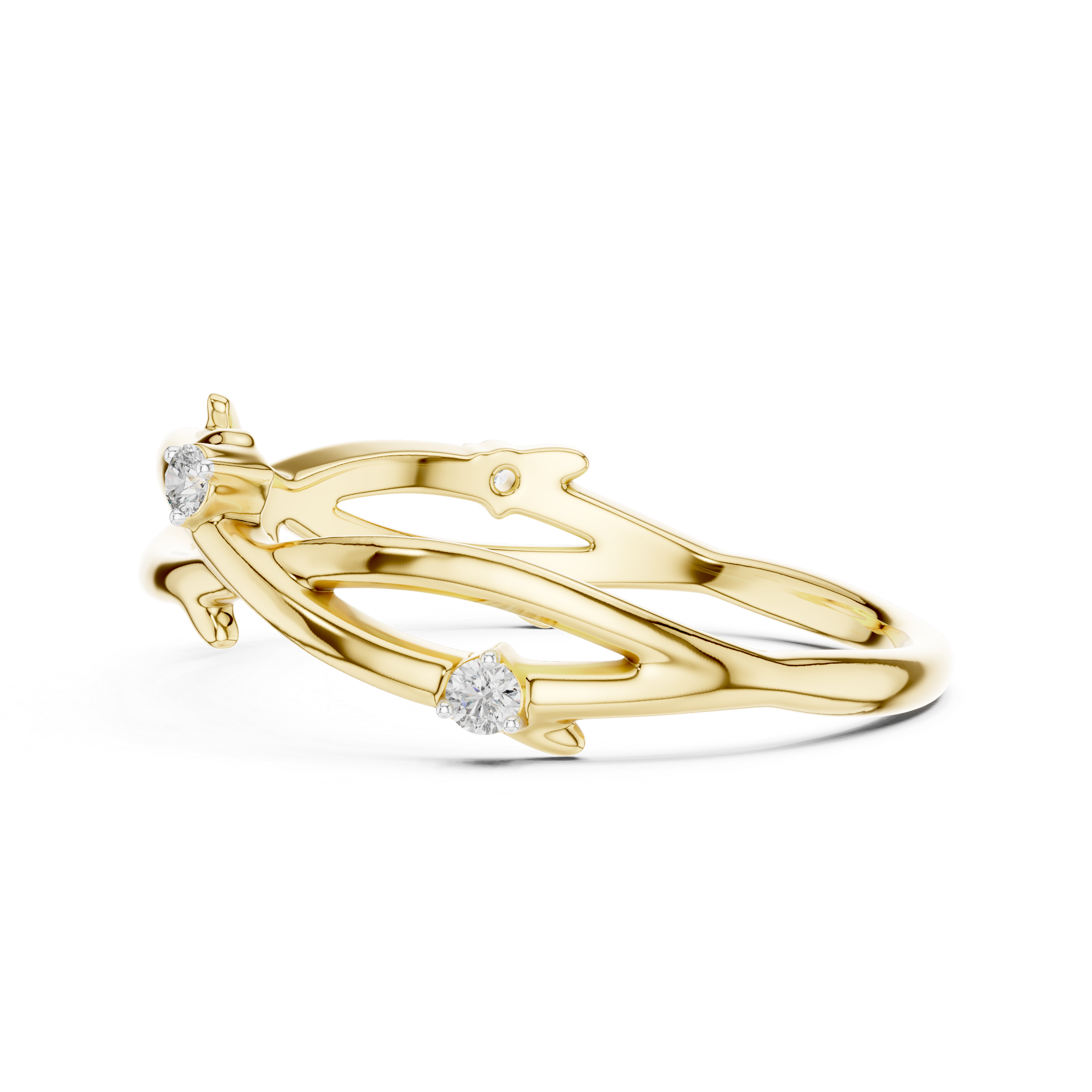 Nature-Inspired Vine Branch Ring - (Amara Organic Twig Band)