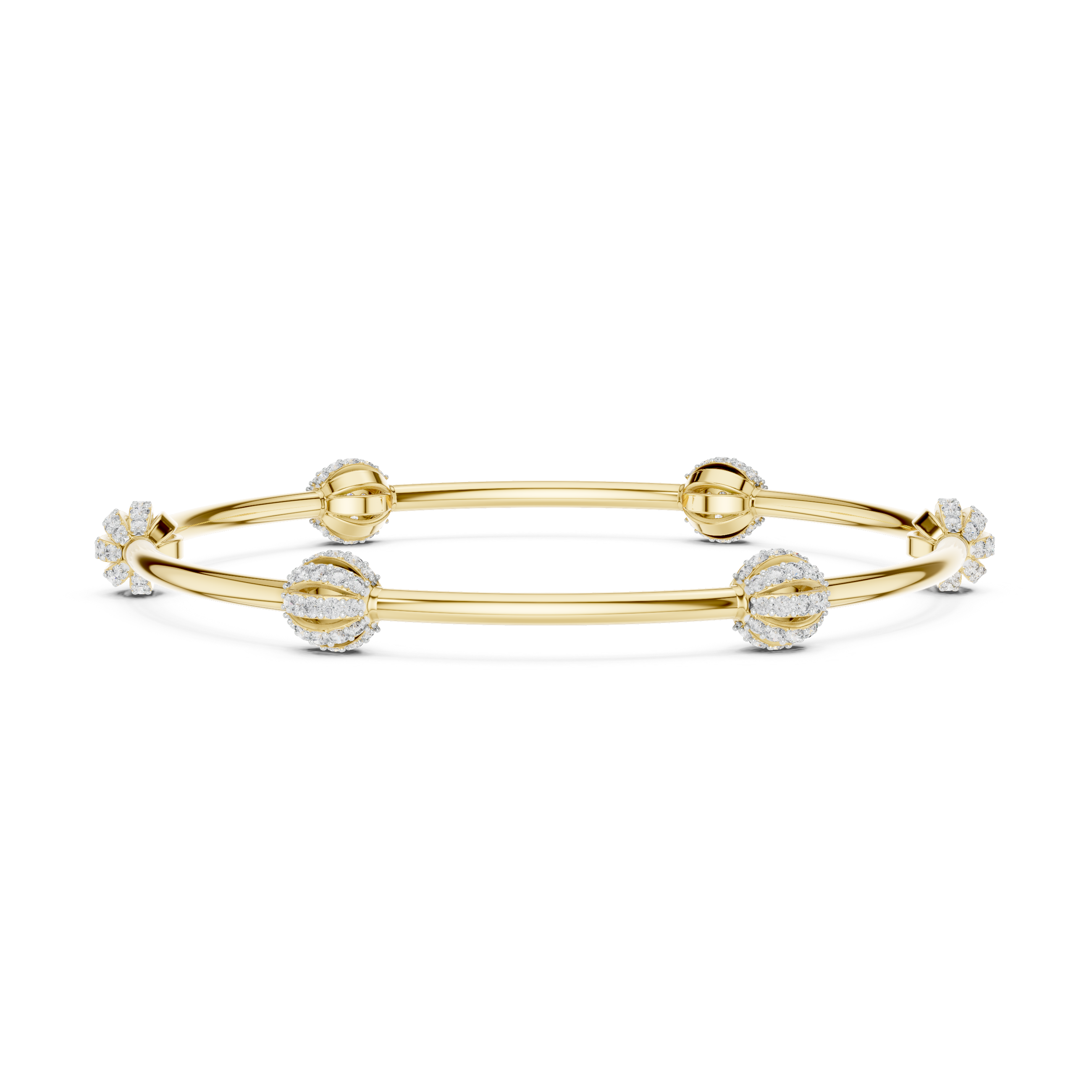 Celestial Orbit Diamond Station Bangle Bracelet