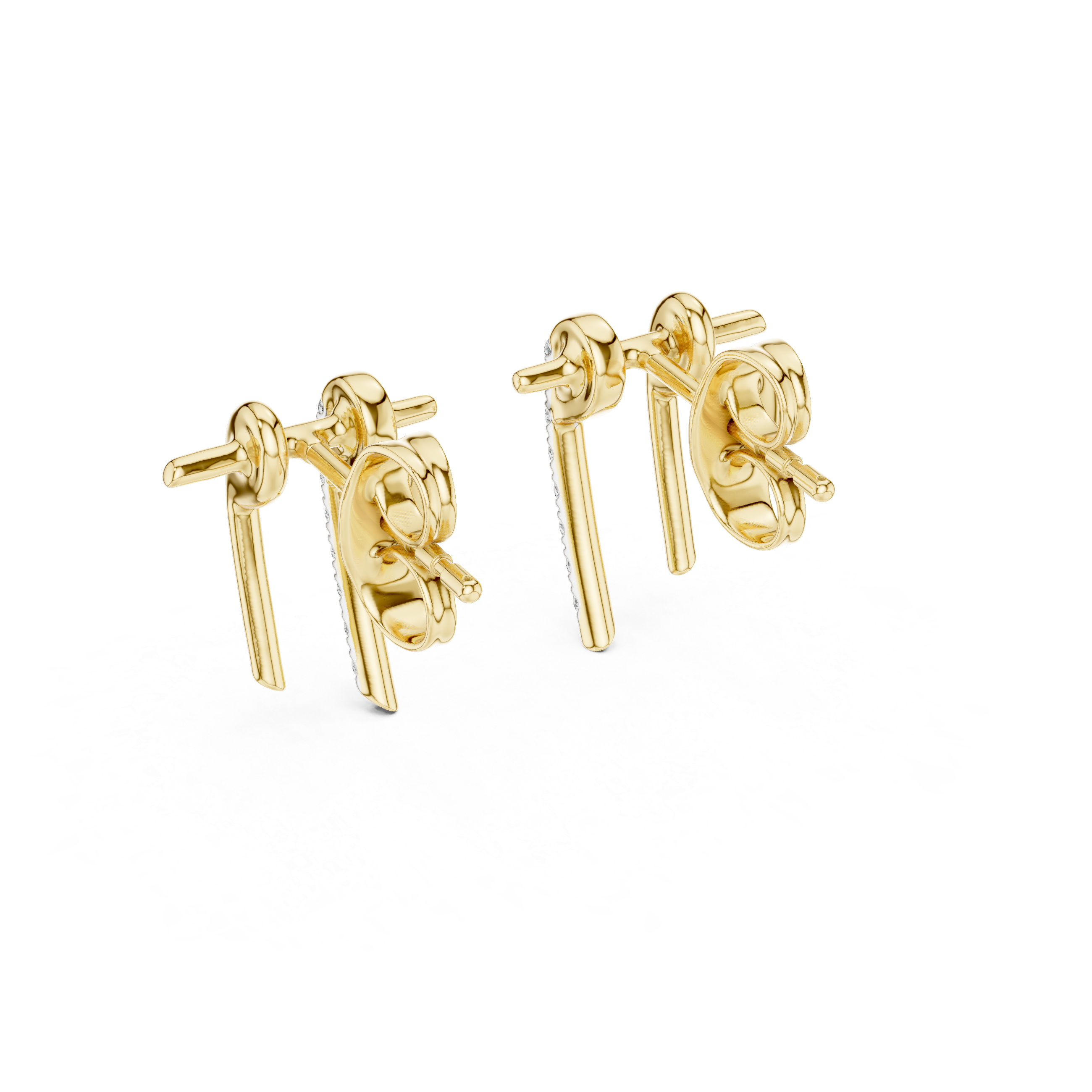 Minimalist Dual-Bar Architectural Stud Earrings