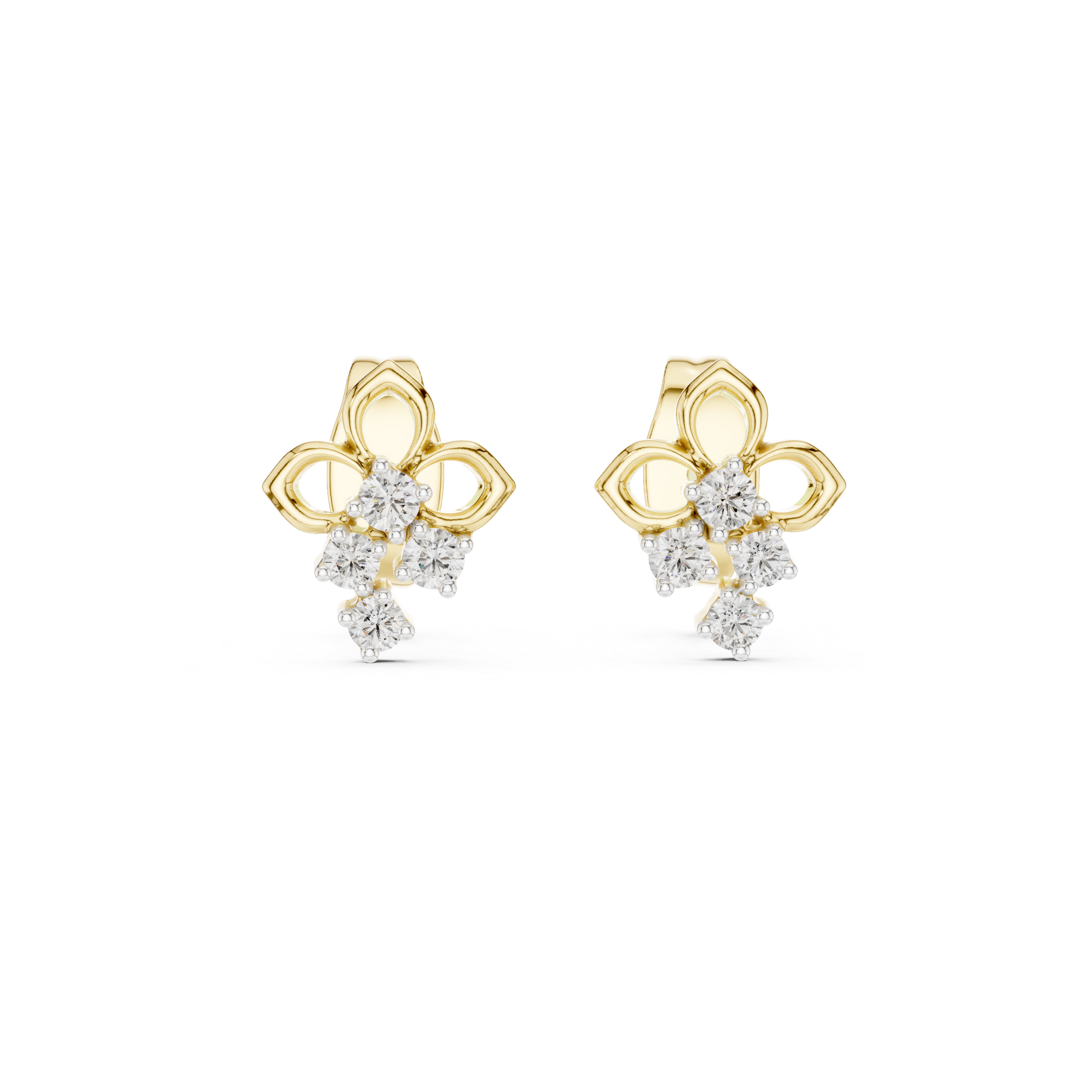 Fleur-de-Lis Cluster Stud Earrings