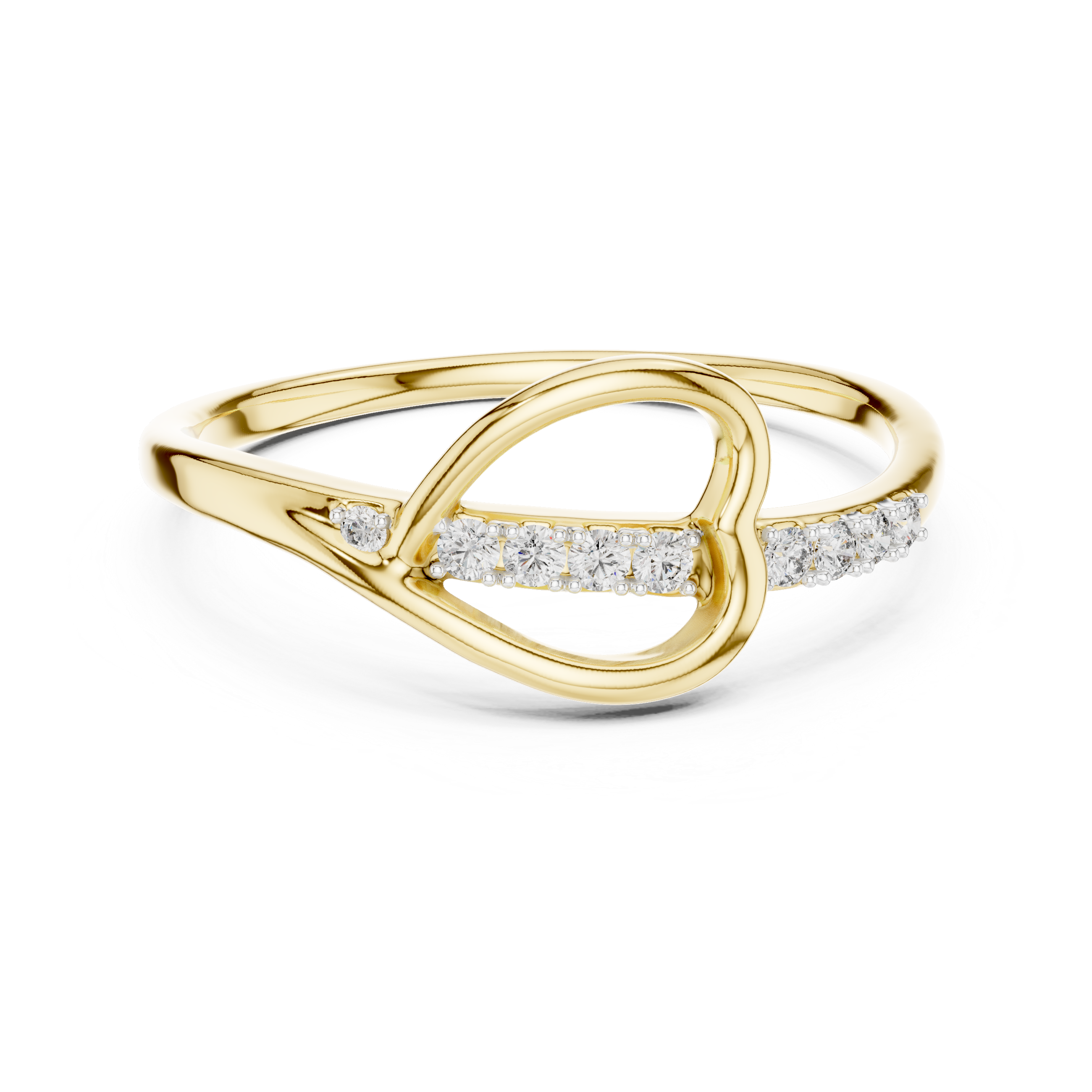 Open Heart Contour Ring