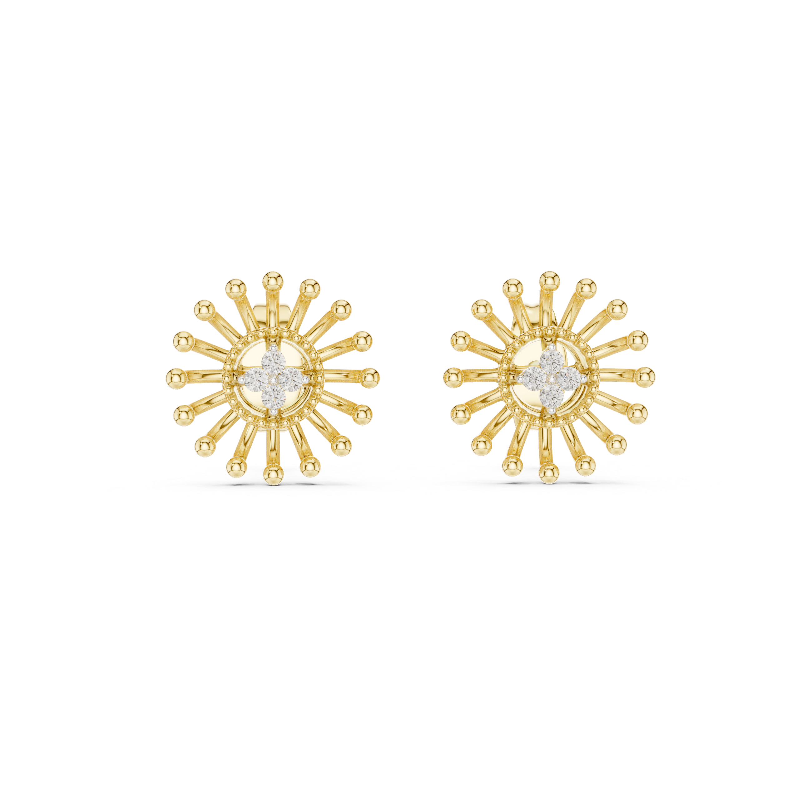 Celestial Sunburst Fireworks Stud Earrings