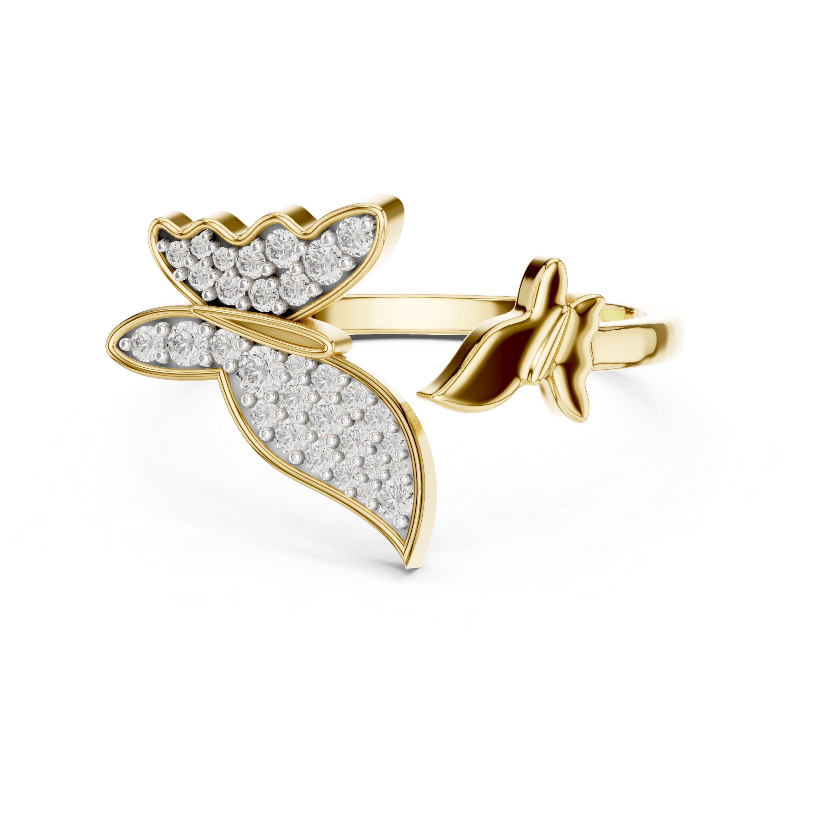 Dual Butterfly Bypass Ring | Toi et Moi Flutter Ring