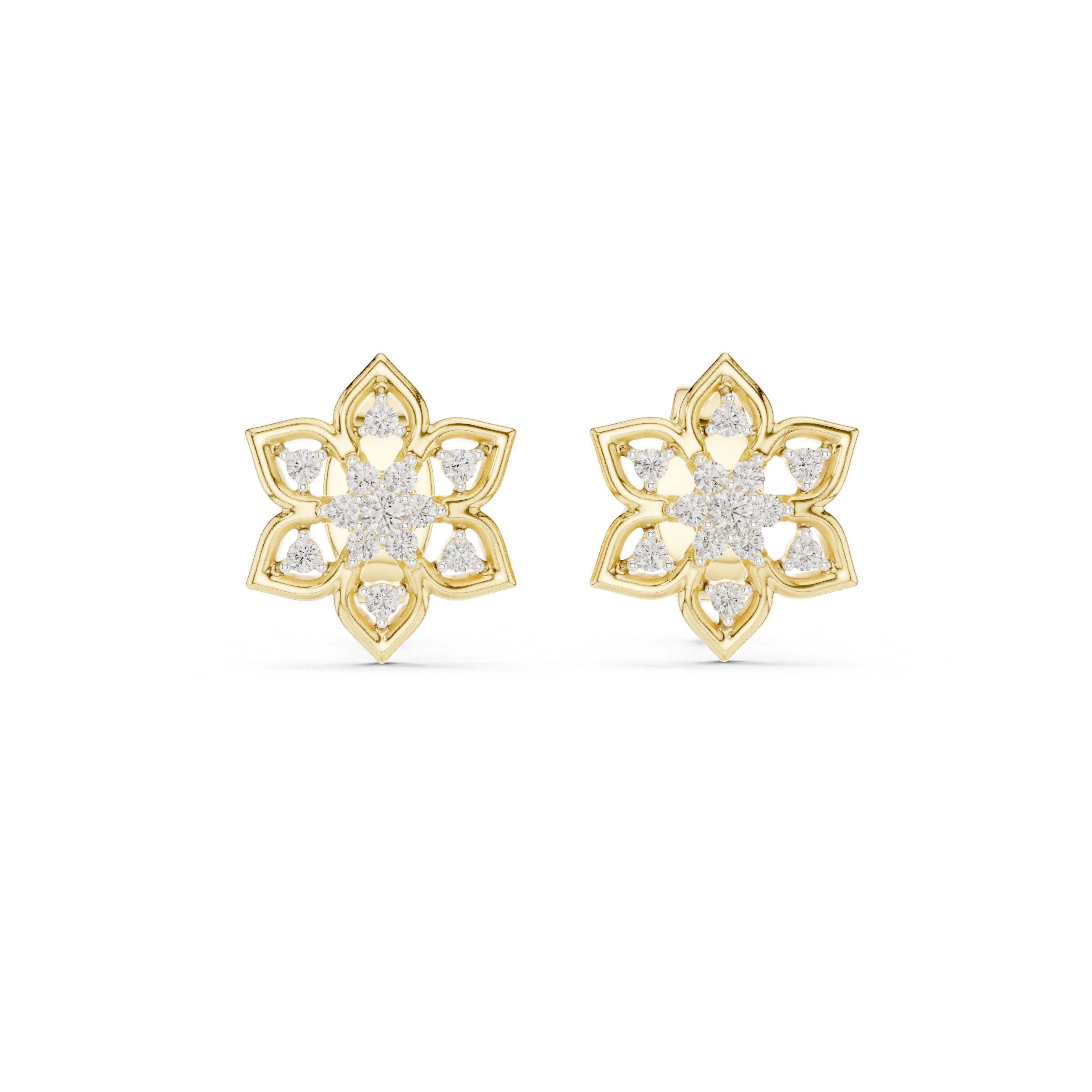 Bloom Eternal Lotus Diamond Stud Earrings