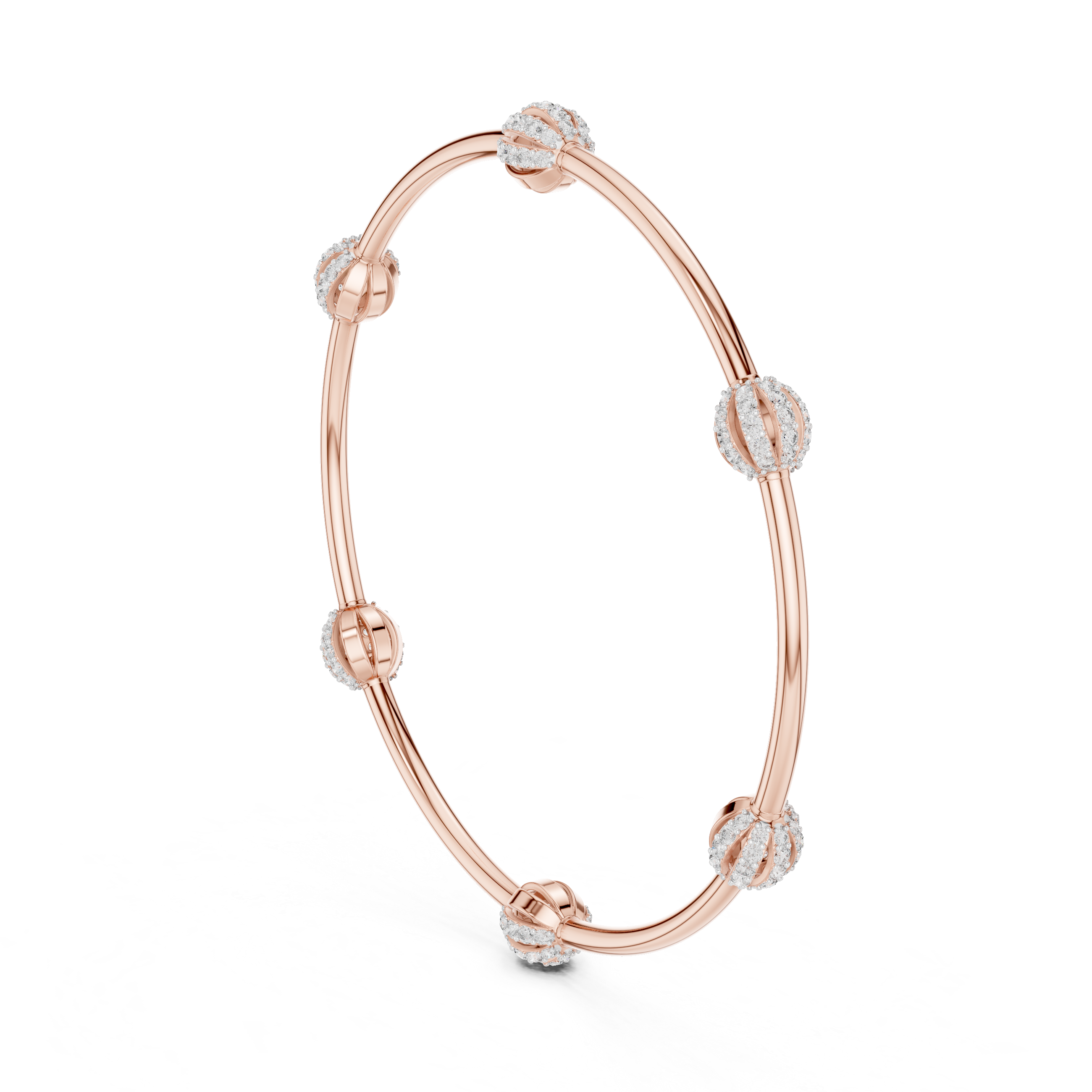 Celestial Orbit Diamond Station Bangle Bracelet