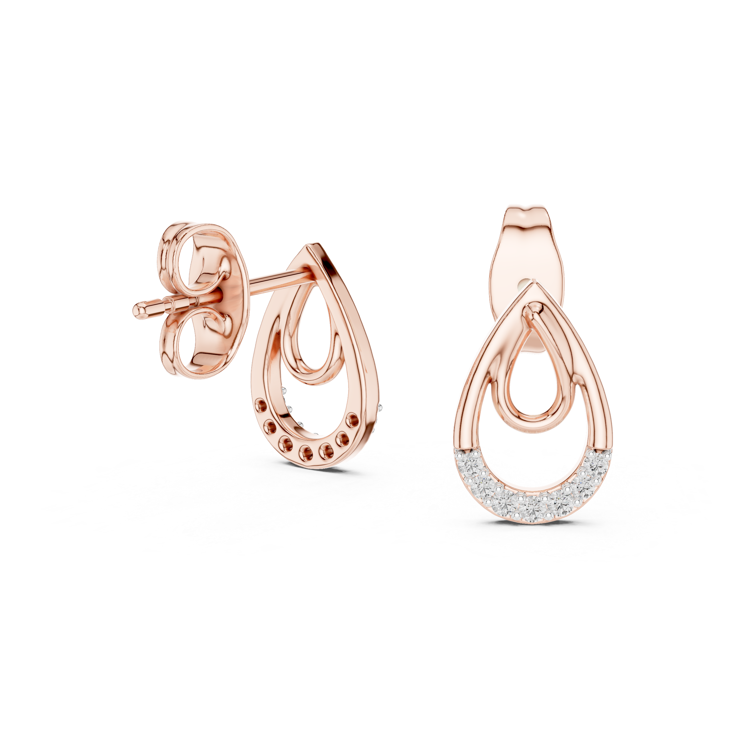 Open Teardrop Stud Earrings