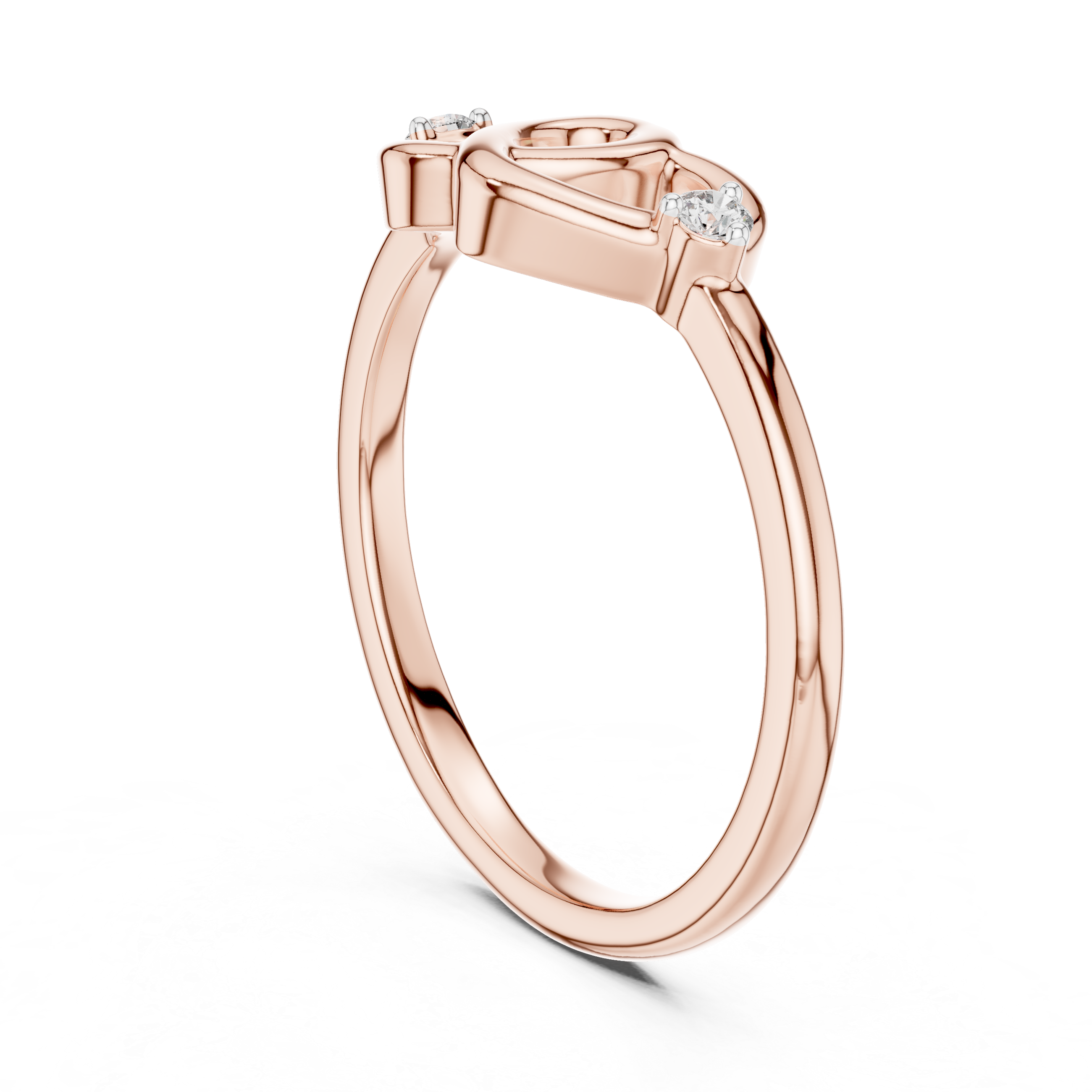 Interlocking Twin Heart Diamond Ring