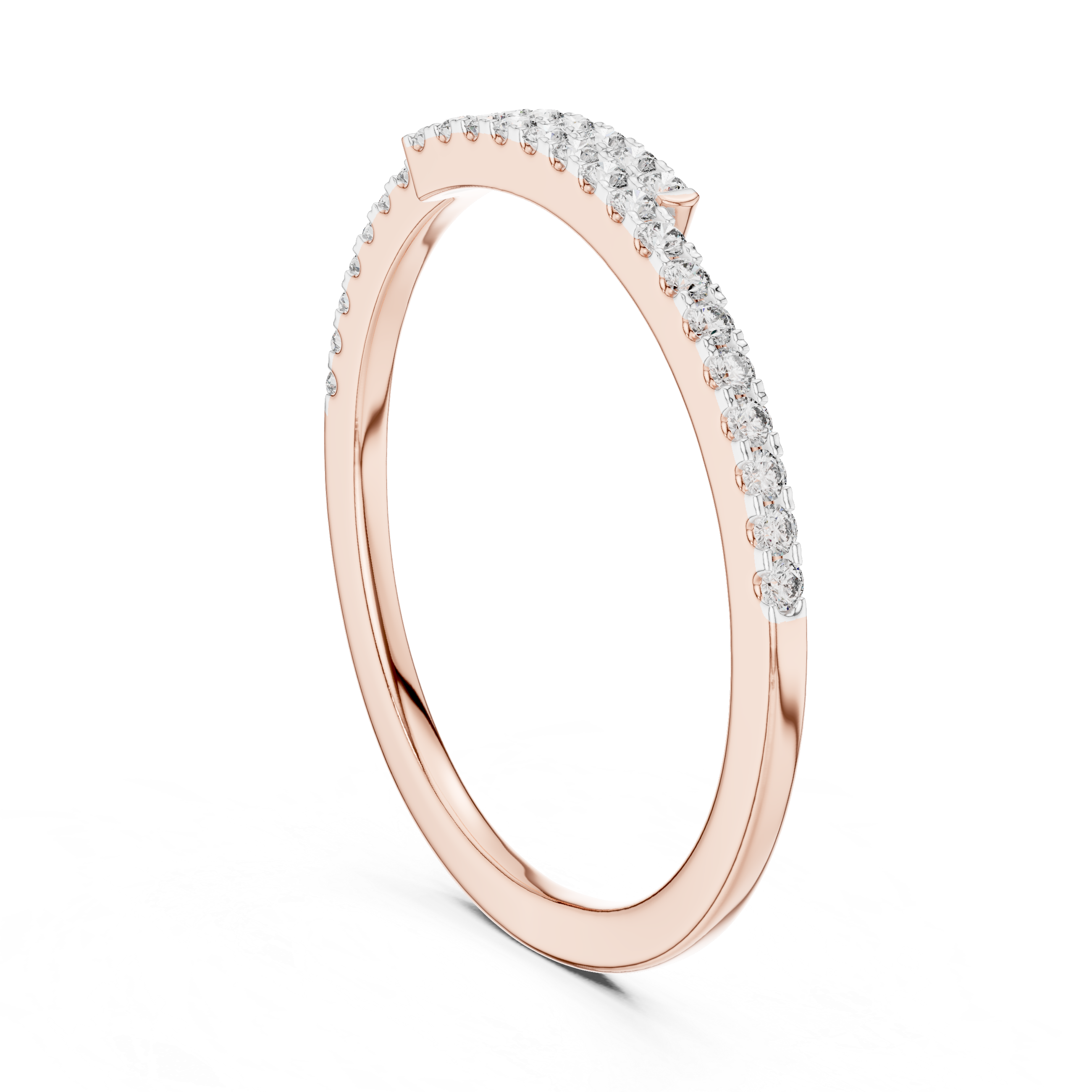 Dual-Row Floating Diamond Bypass Band Ring
