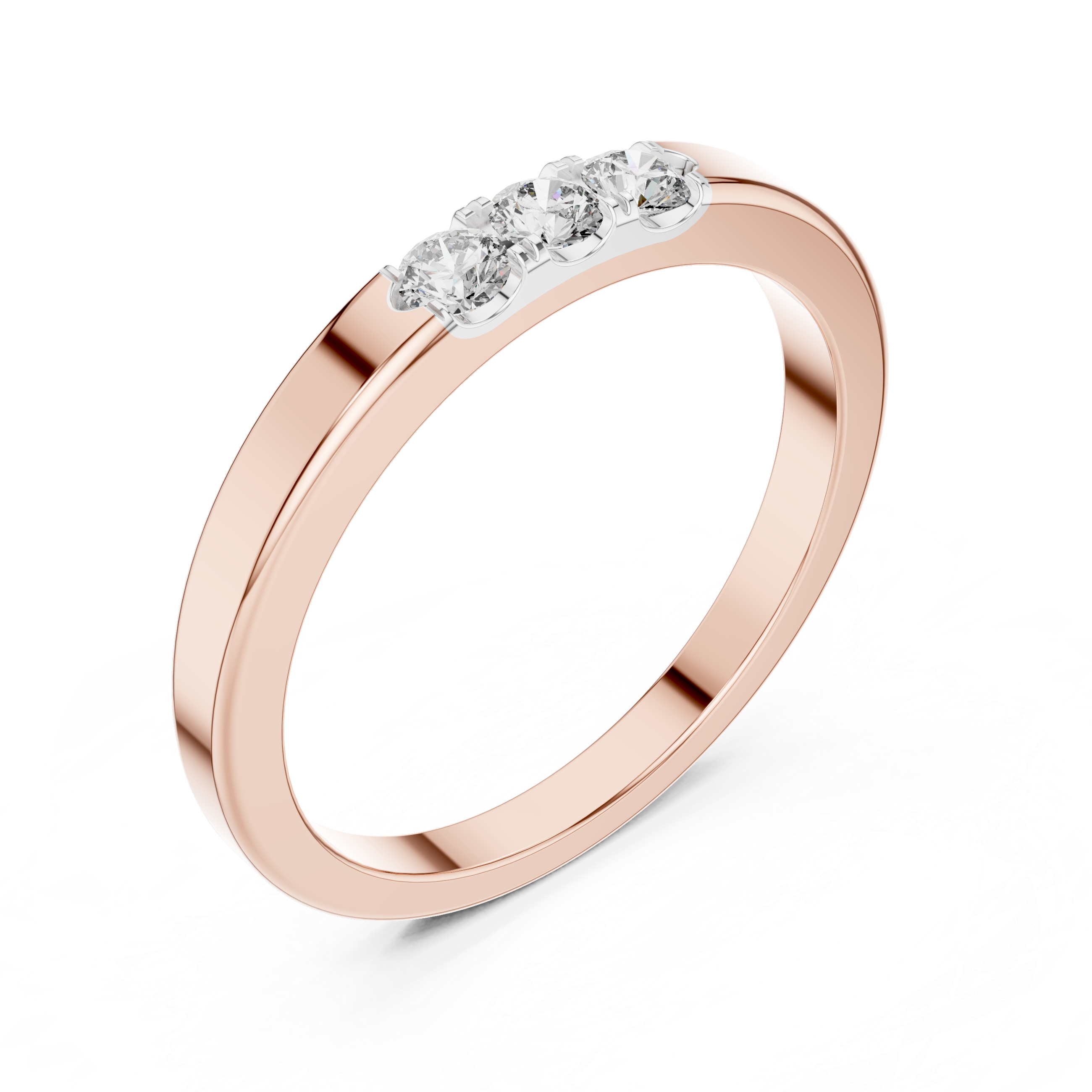 Trilogy Shared-Prong Ring - Three-Stone Diamond Band