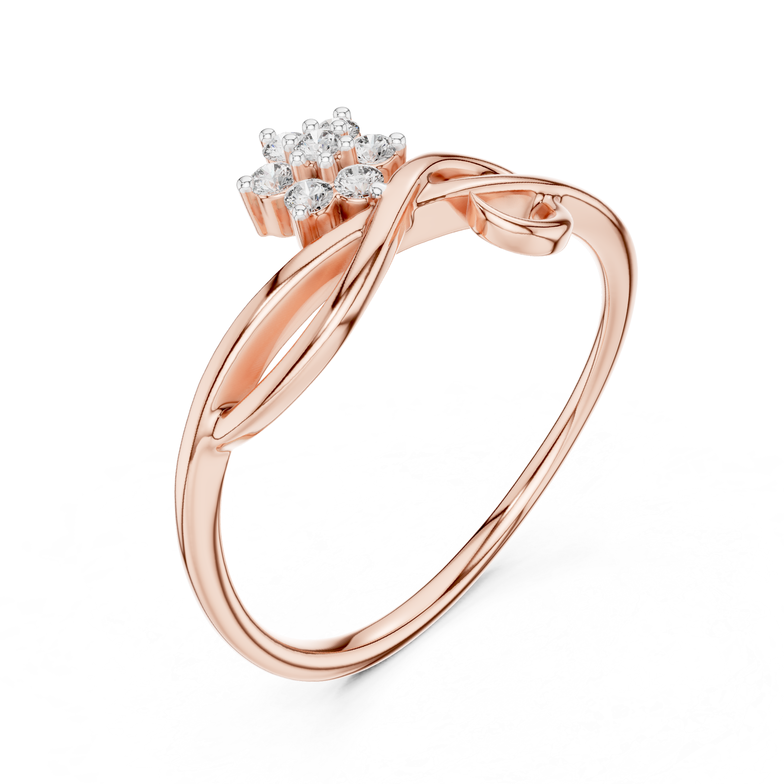 Flower Cluster Infinity Bypass Ring