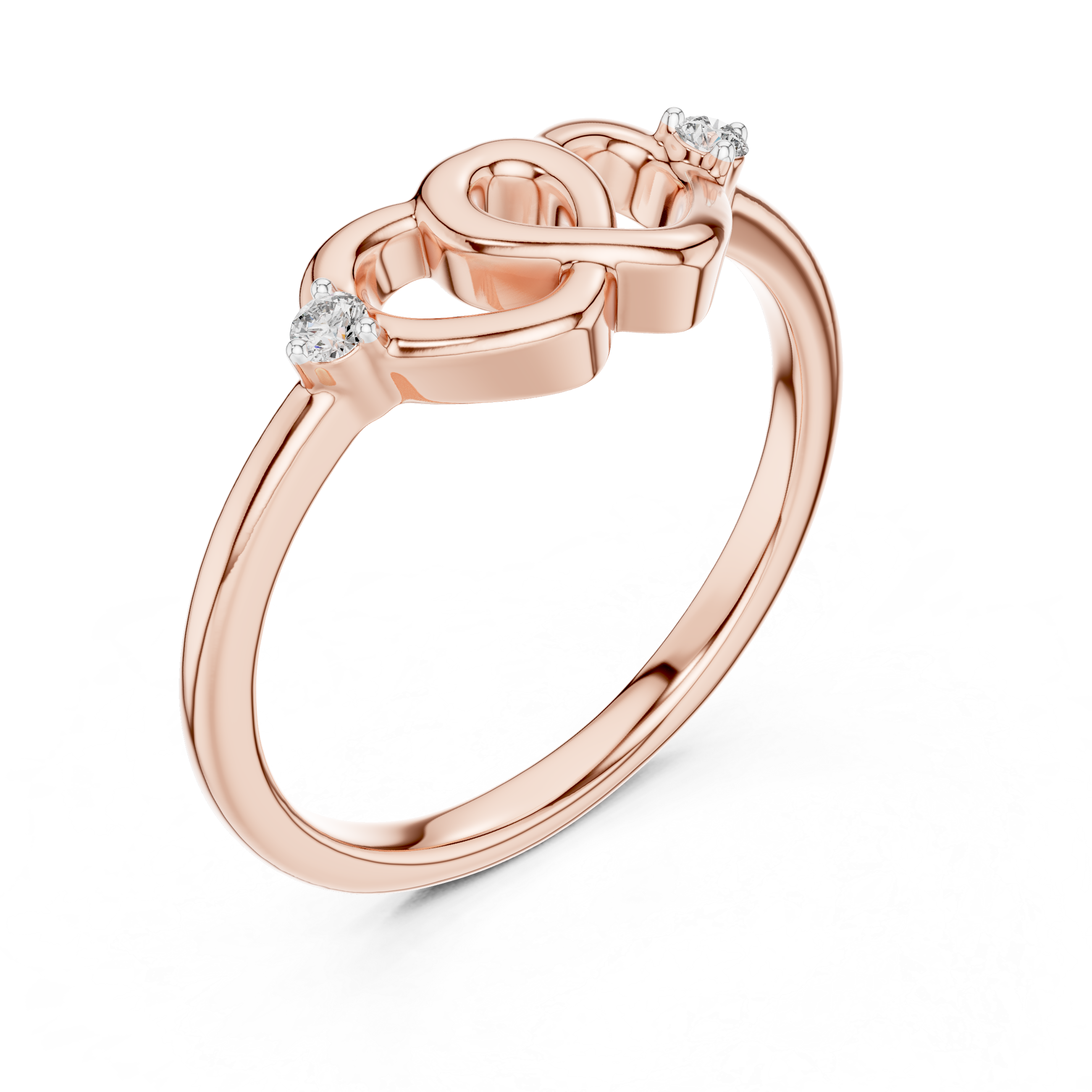 Interlocking Twin Heart Diamond Ring