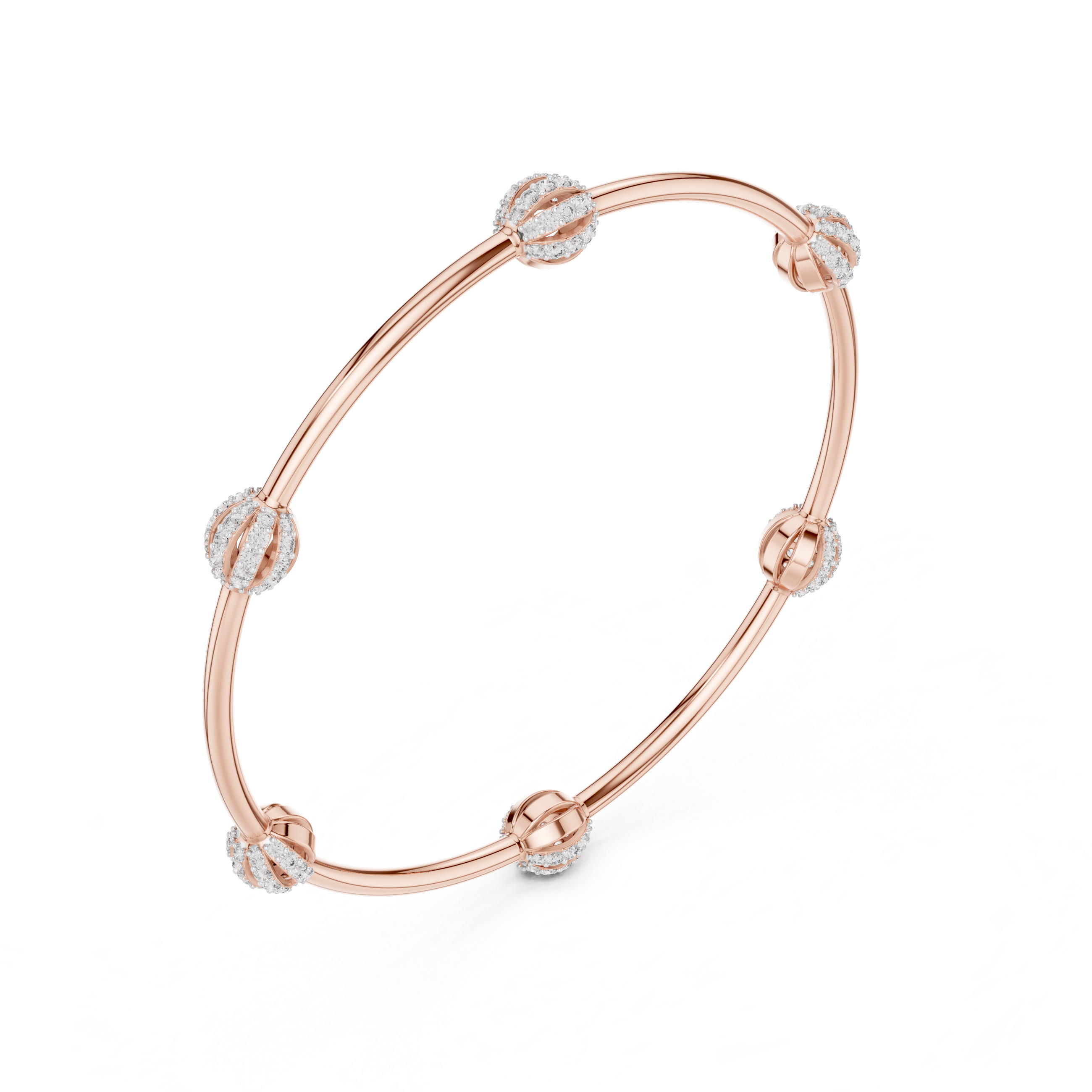 Celestial Orbit Diamond Station Bangle Bracelet