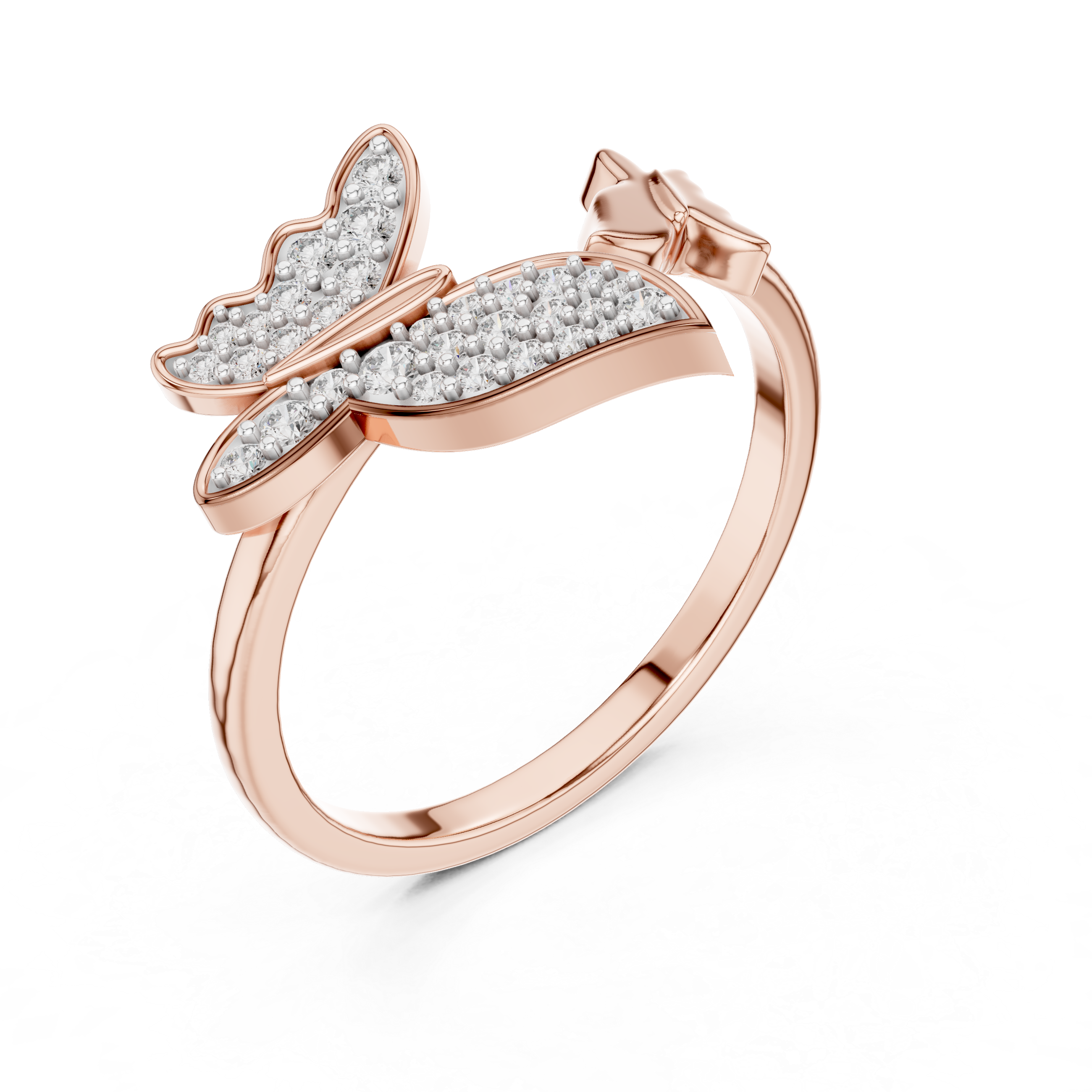 Dual Butterfly Bypass Ring | Toi et Moi Flutter Ring