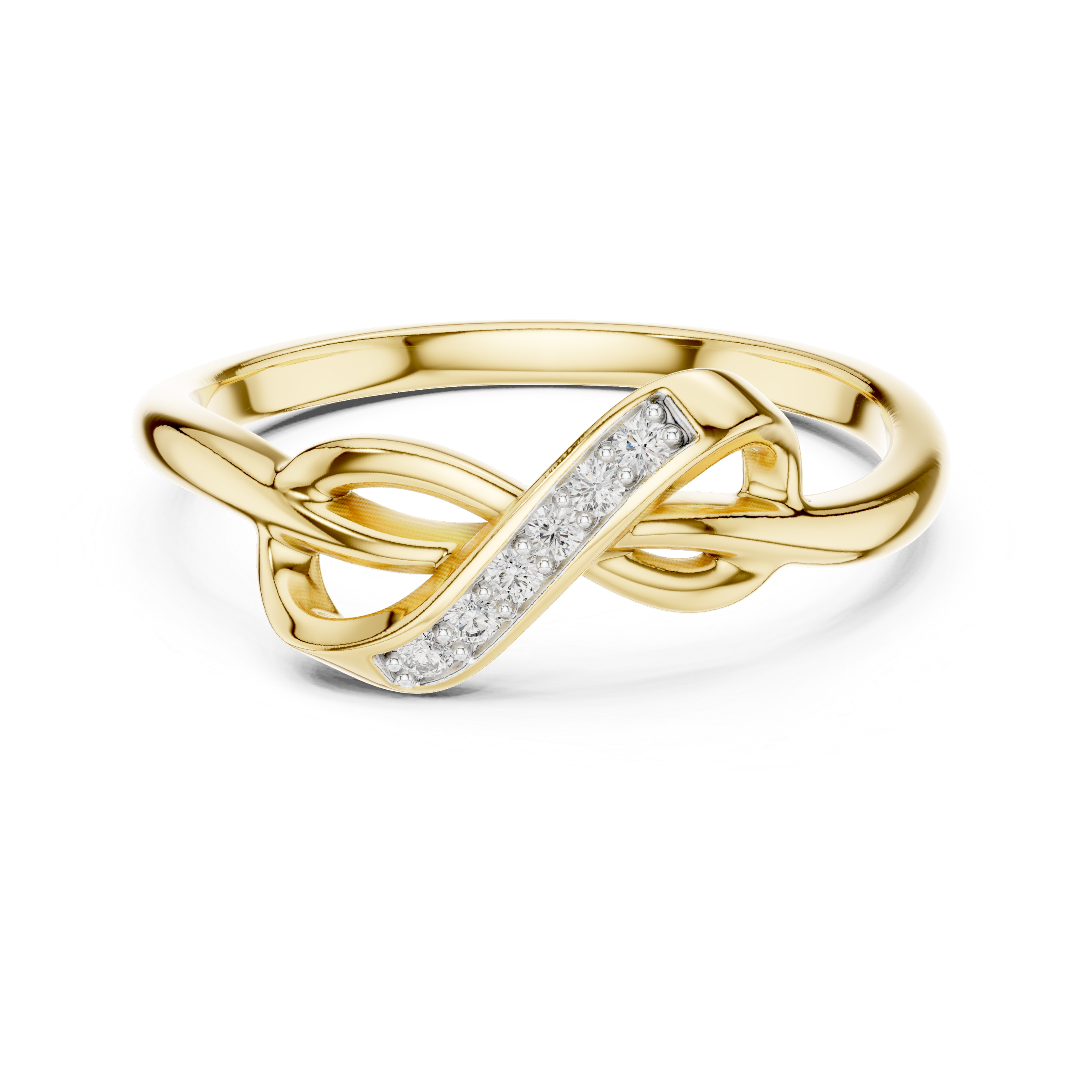 Infinity Twist Ribbon Ring | Elegant Pave Band
