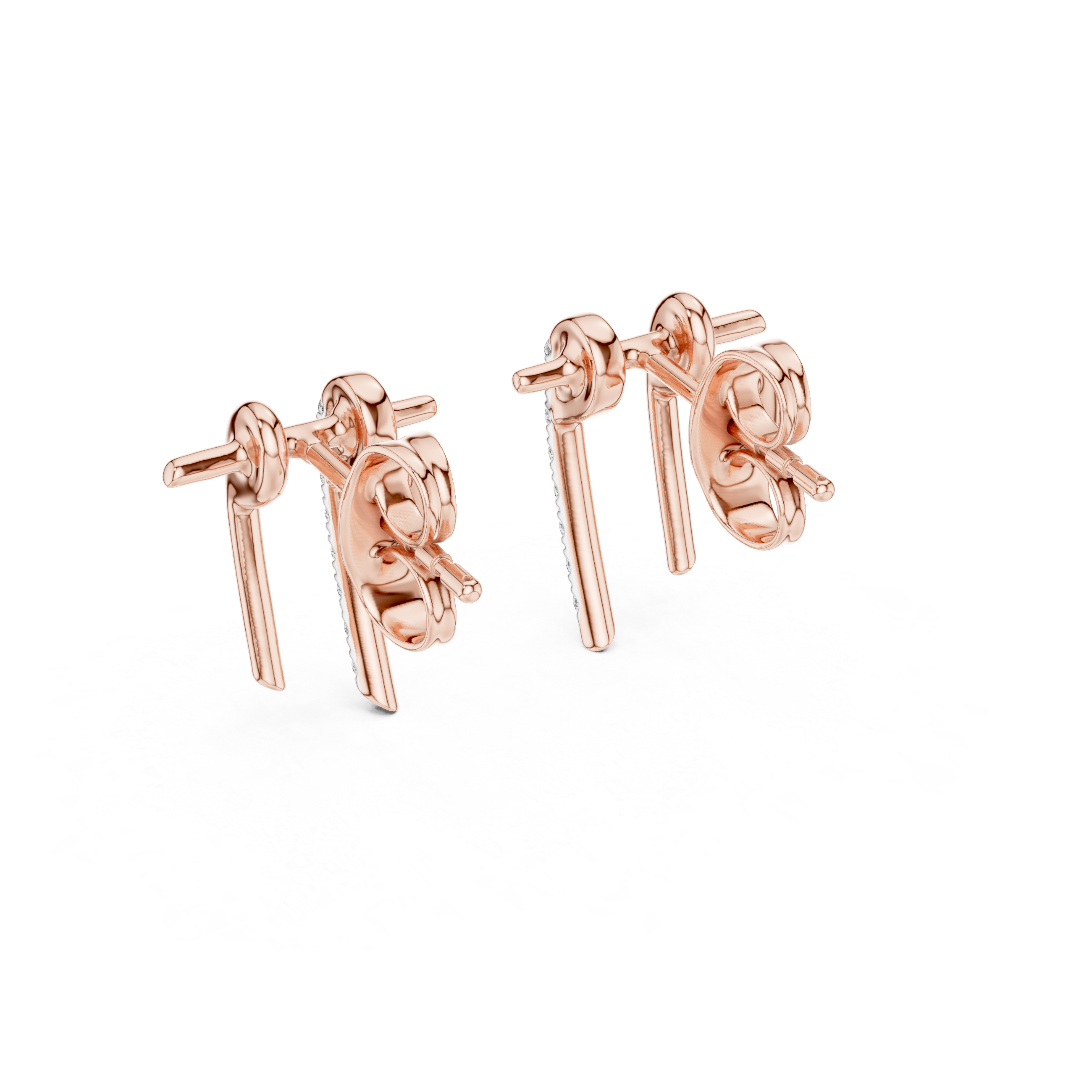 Minimalist Dual-Bar Architectural Stud Earrings
