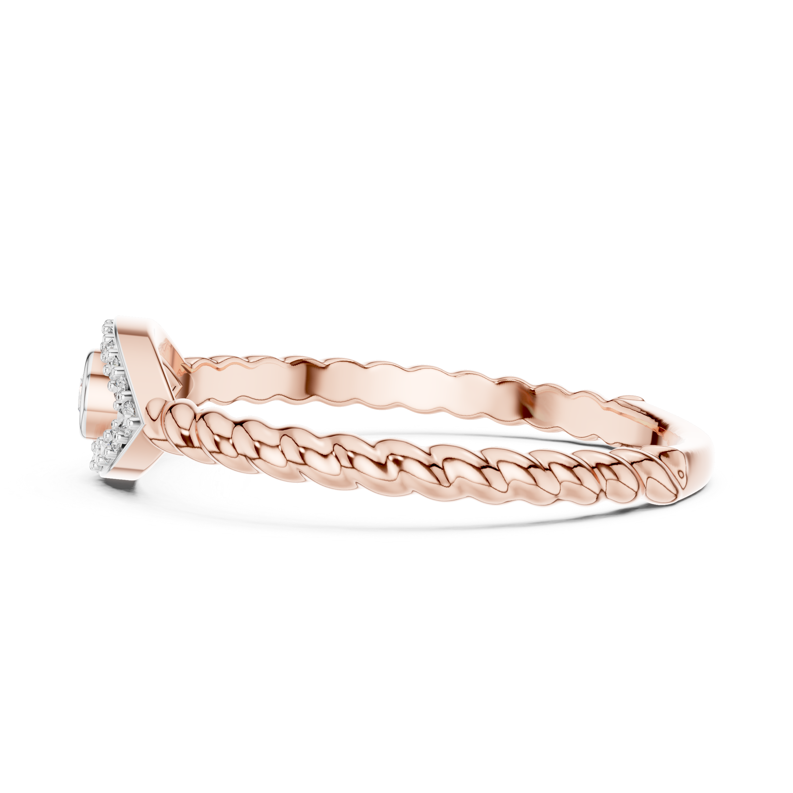 Evil Eye Cable Band - Bezel-Set Protection Silhouette Ring