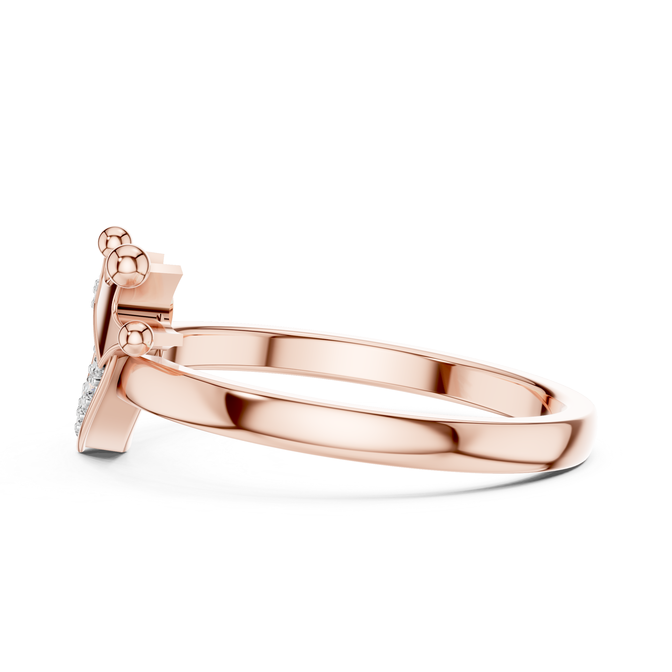 Royal Heart Crown Ring | Tiara Silhouette Bypass Ring