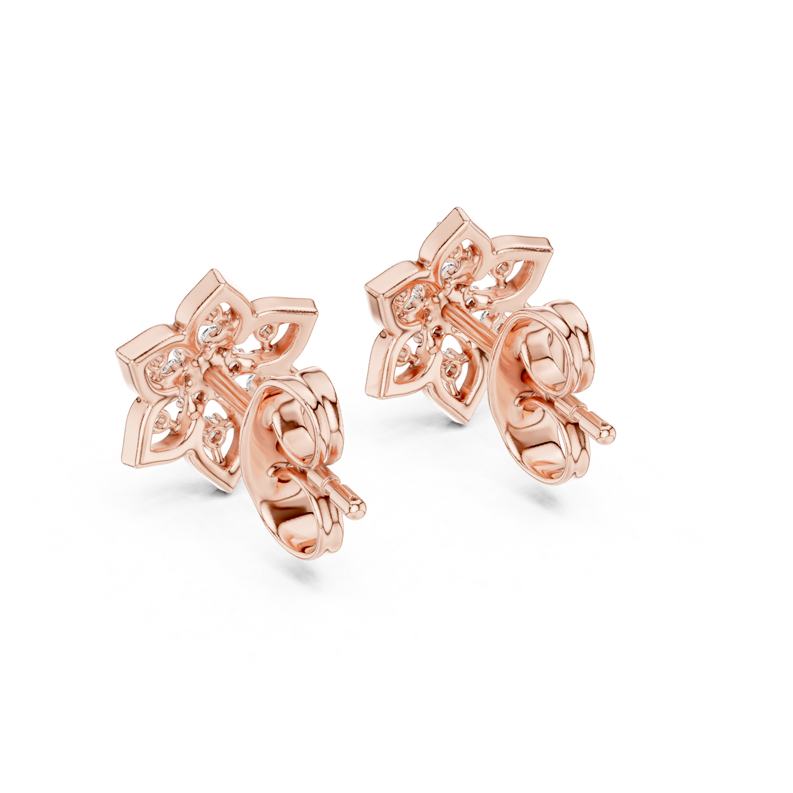 Bloom Eternal Lotus Diamond Stud Earrings