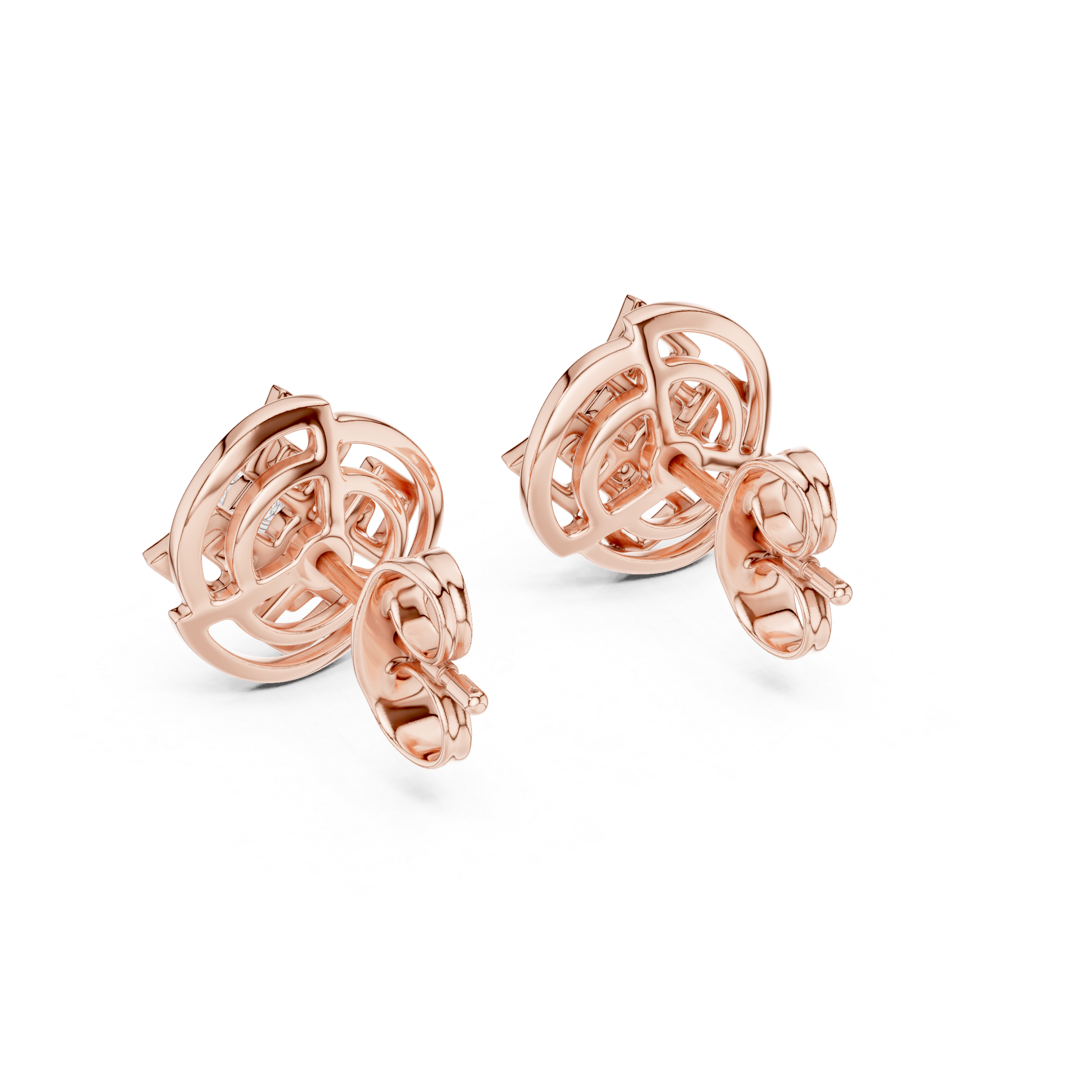 Sacred Lotus Mandala Stud Earrings