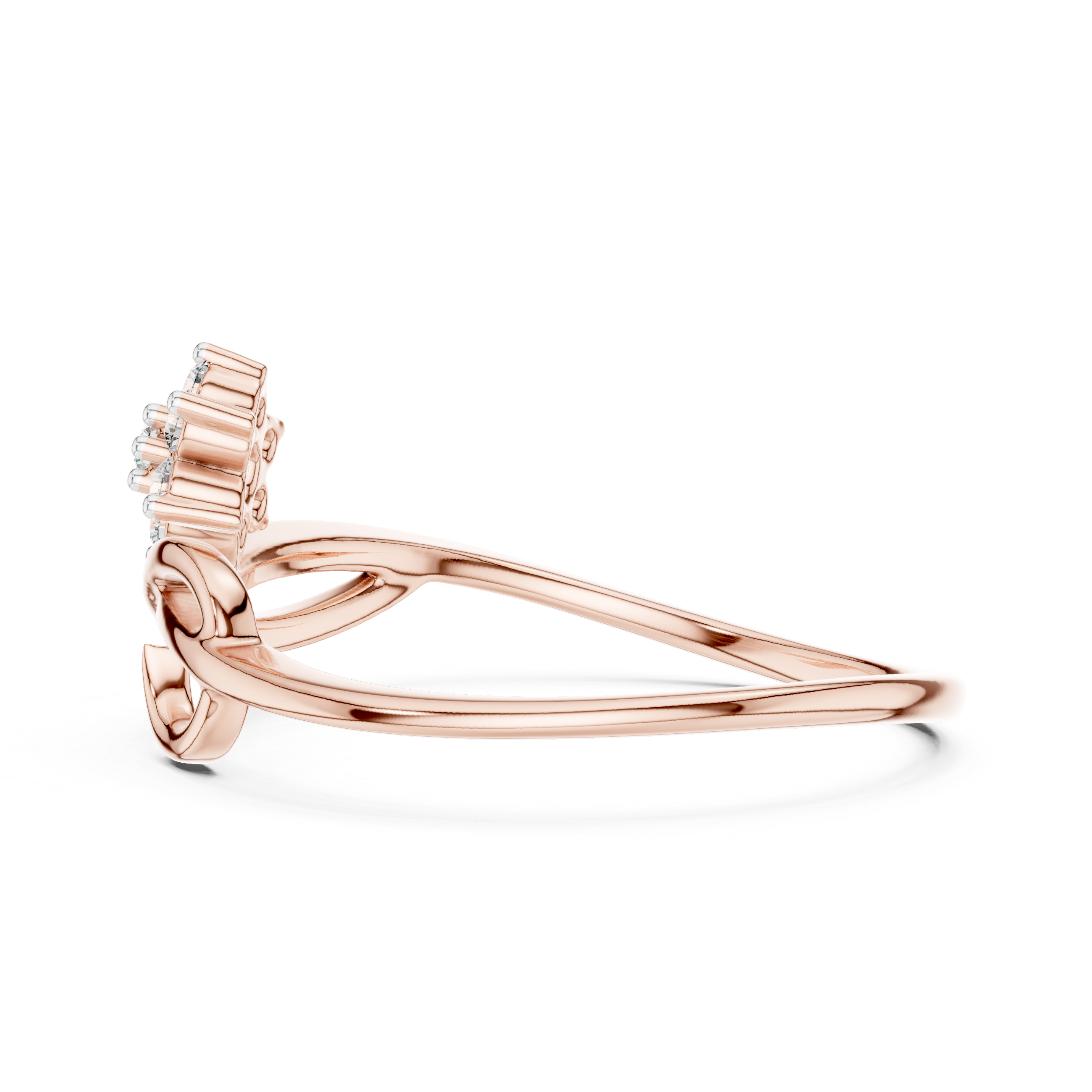 Flower Cluster Infinity Bypass Ring