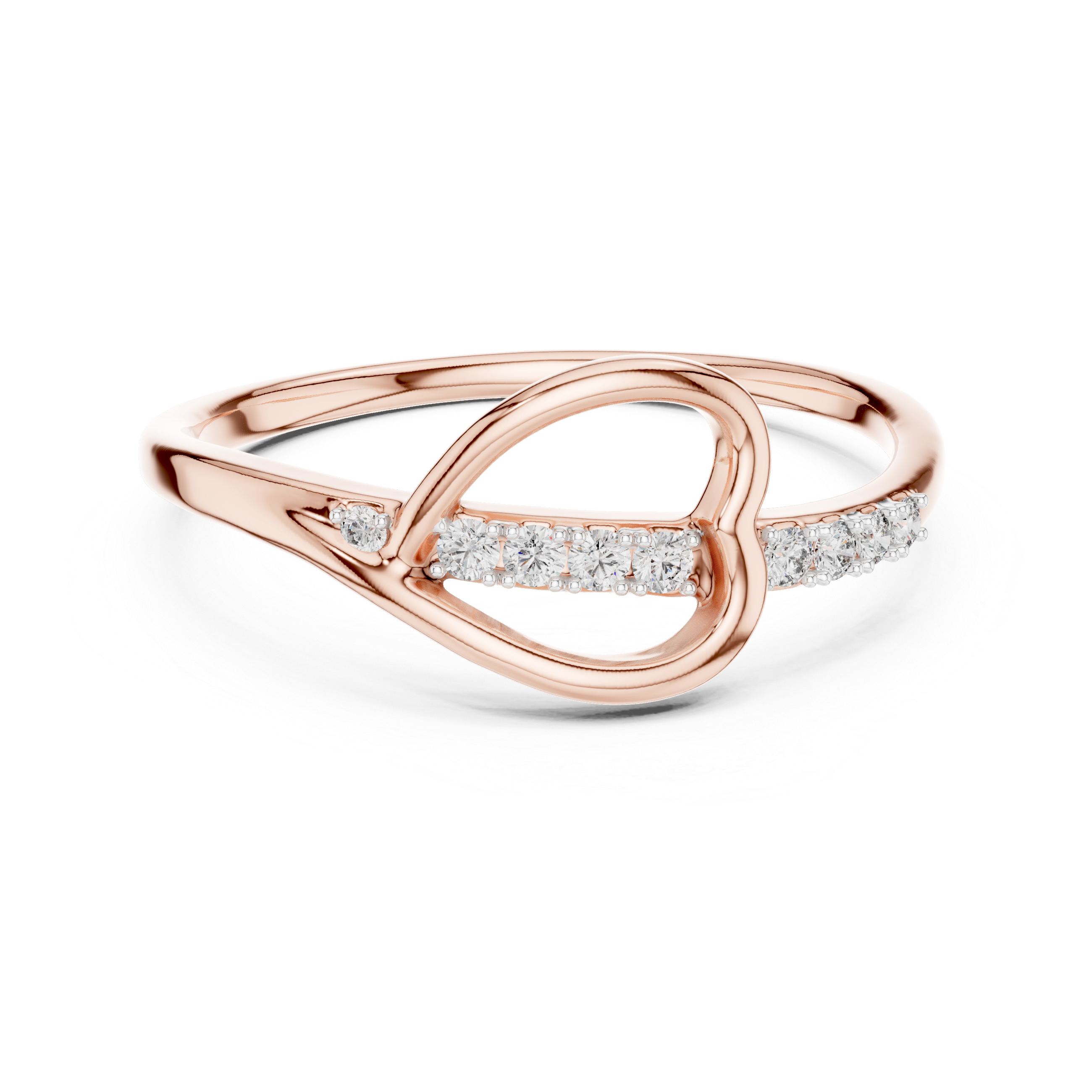 Open Heart Contour Ring