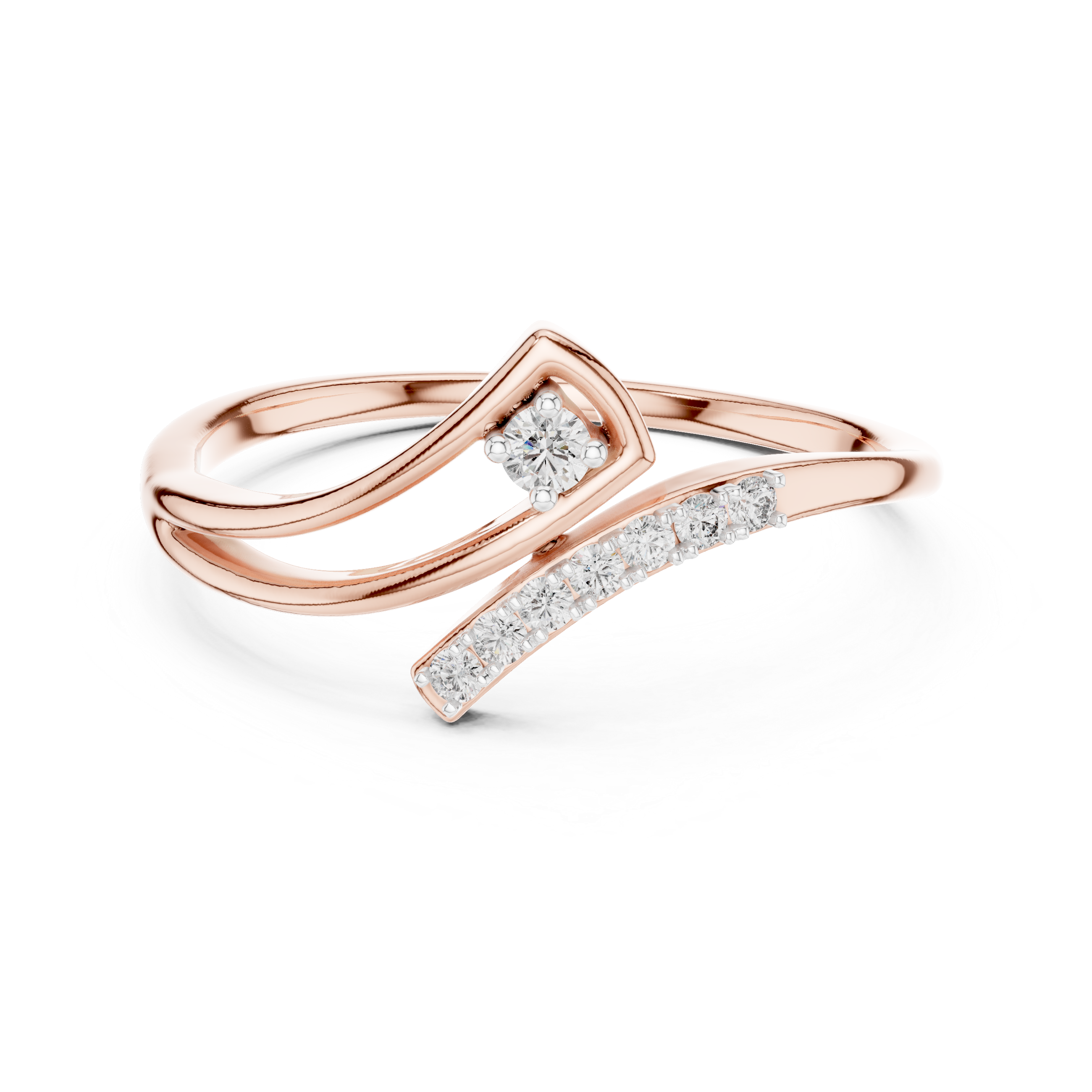 Crux Asymmetrical Bypass Diamond Ring
